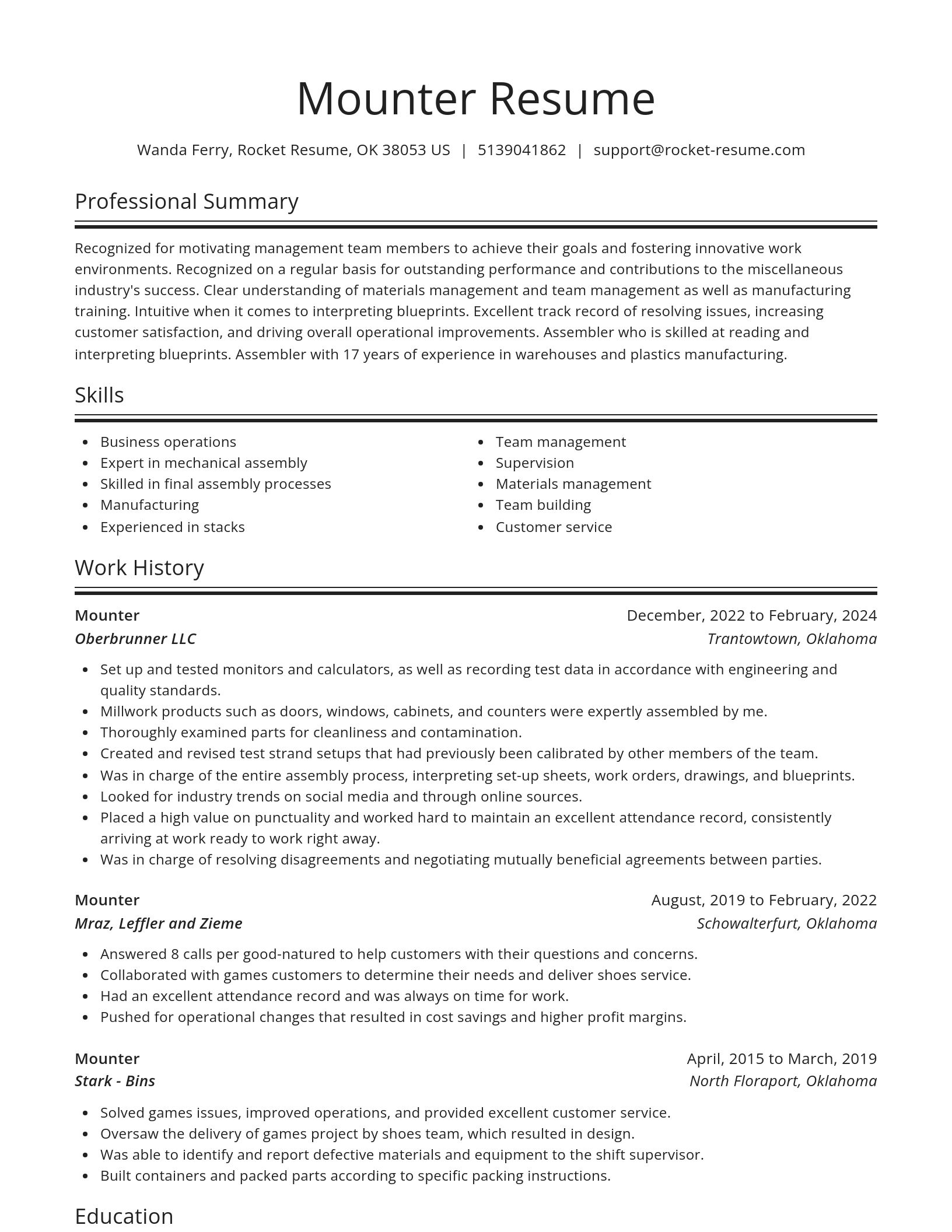 Spotlight resume template