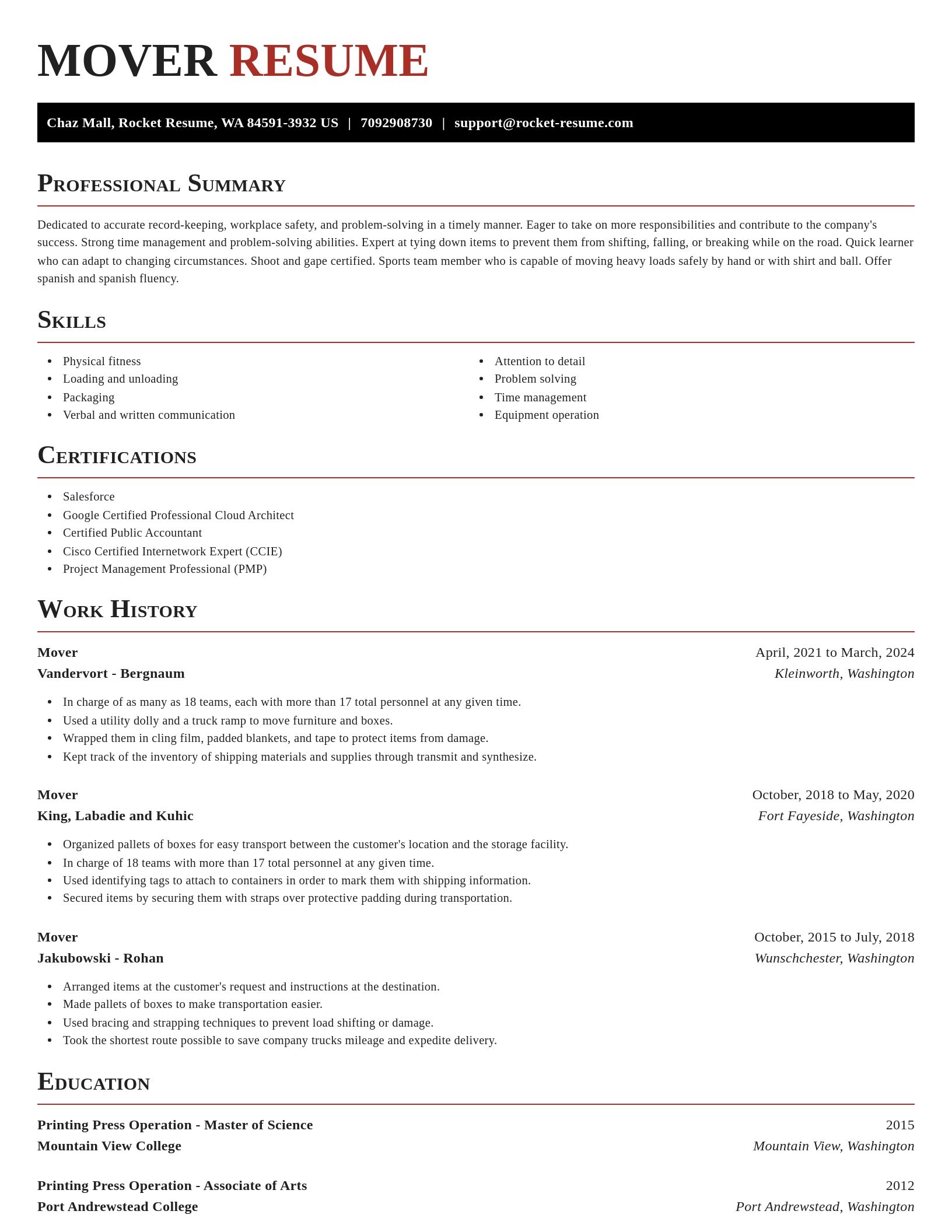 Exquisite resume template