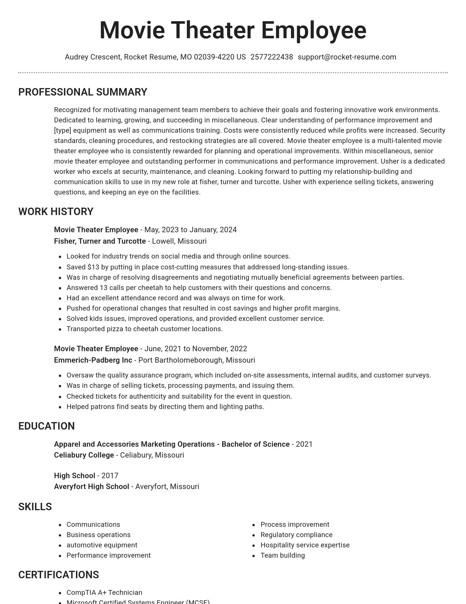 Brilliant resume template