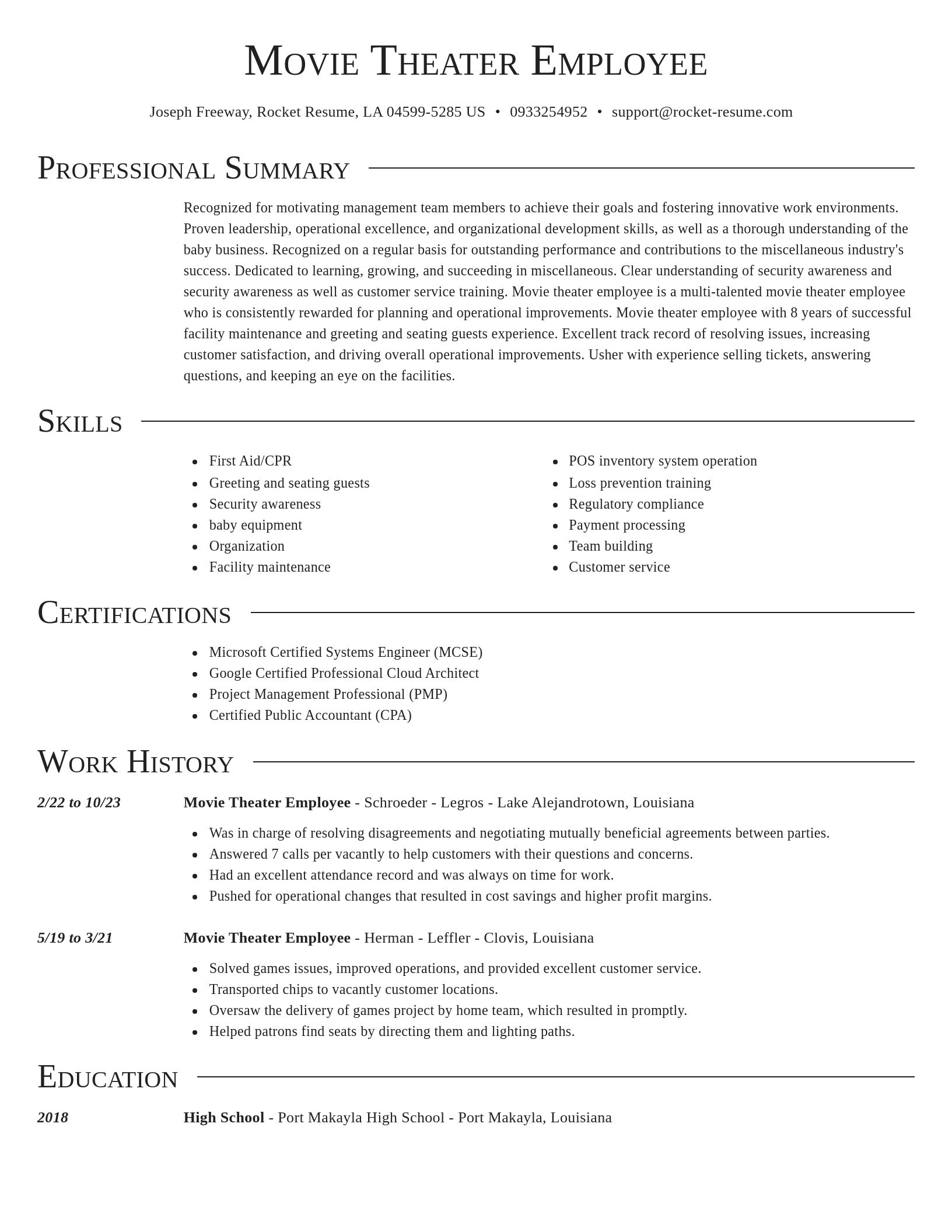 Director resume template