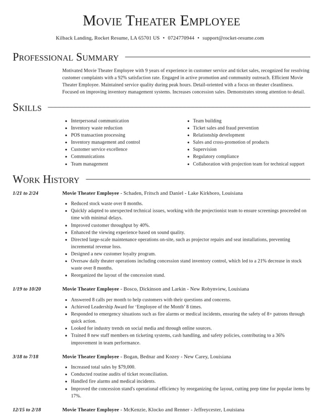 Director resume template