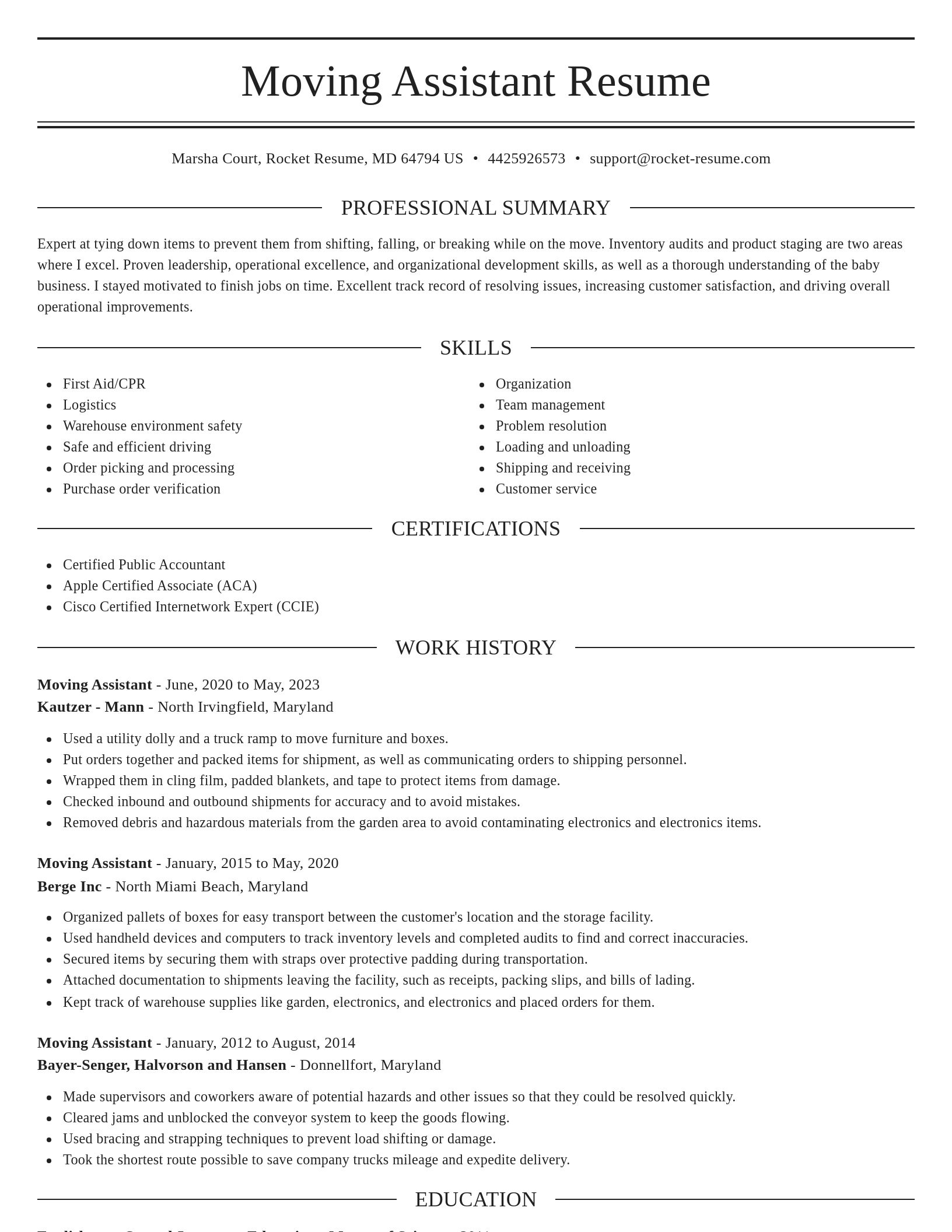 Elegant resume template