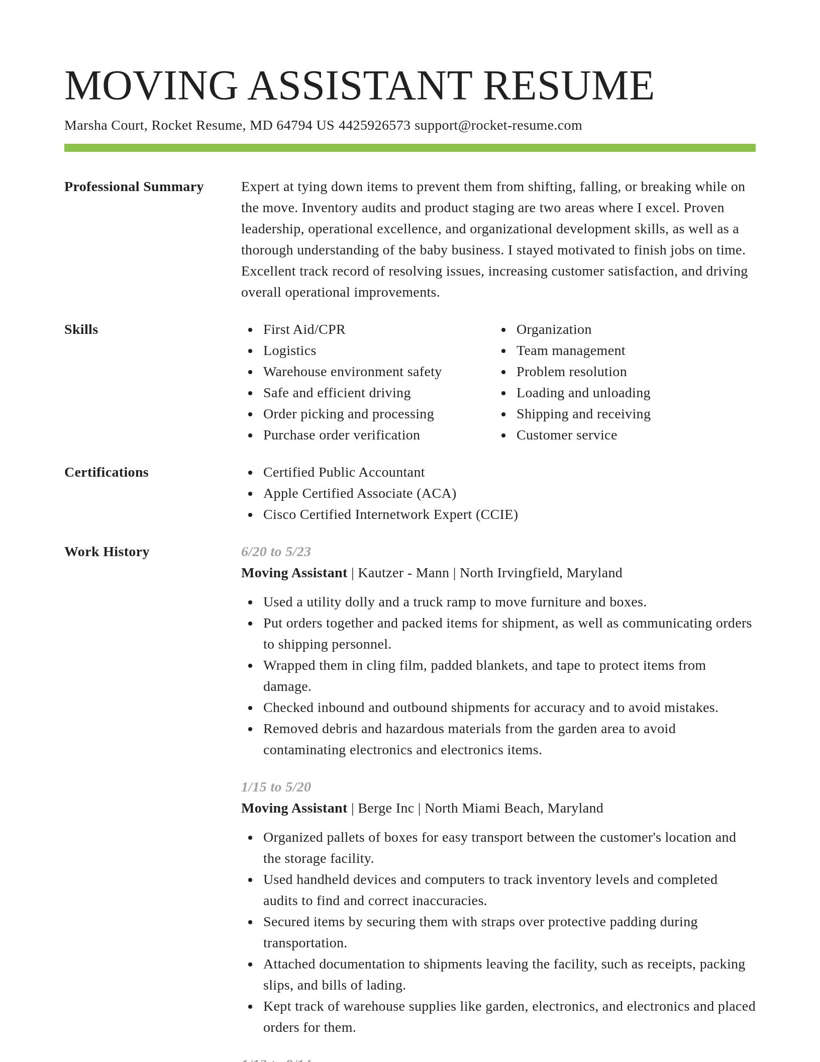 Smart resume template