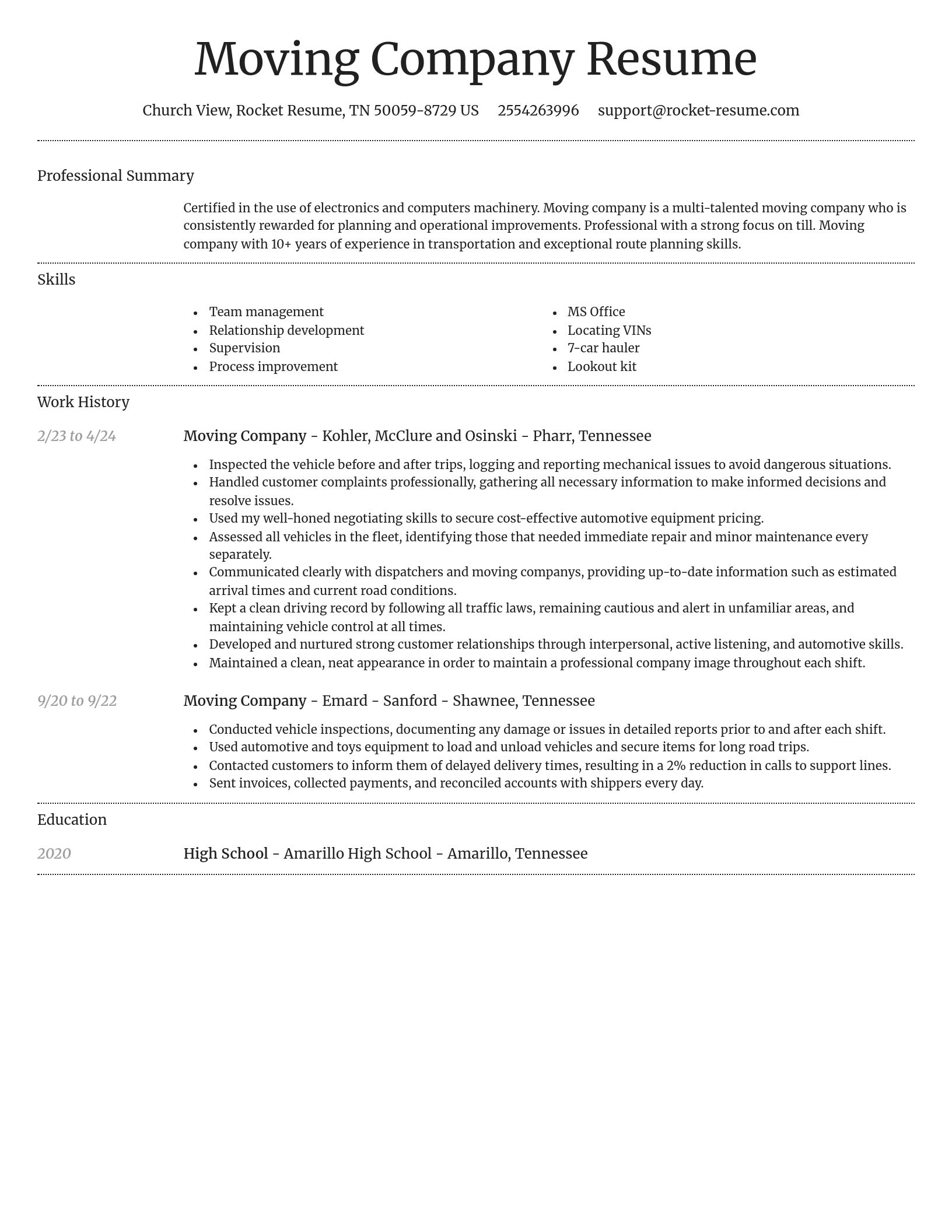 Dignified resume template