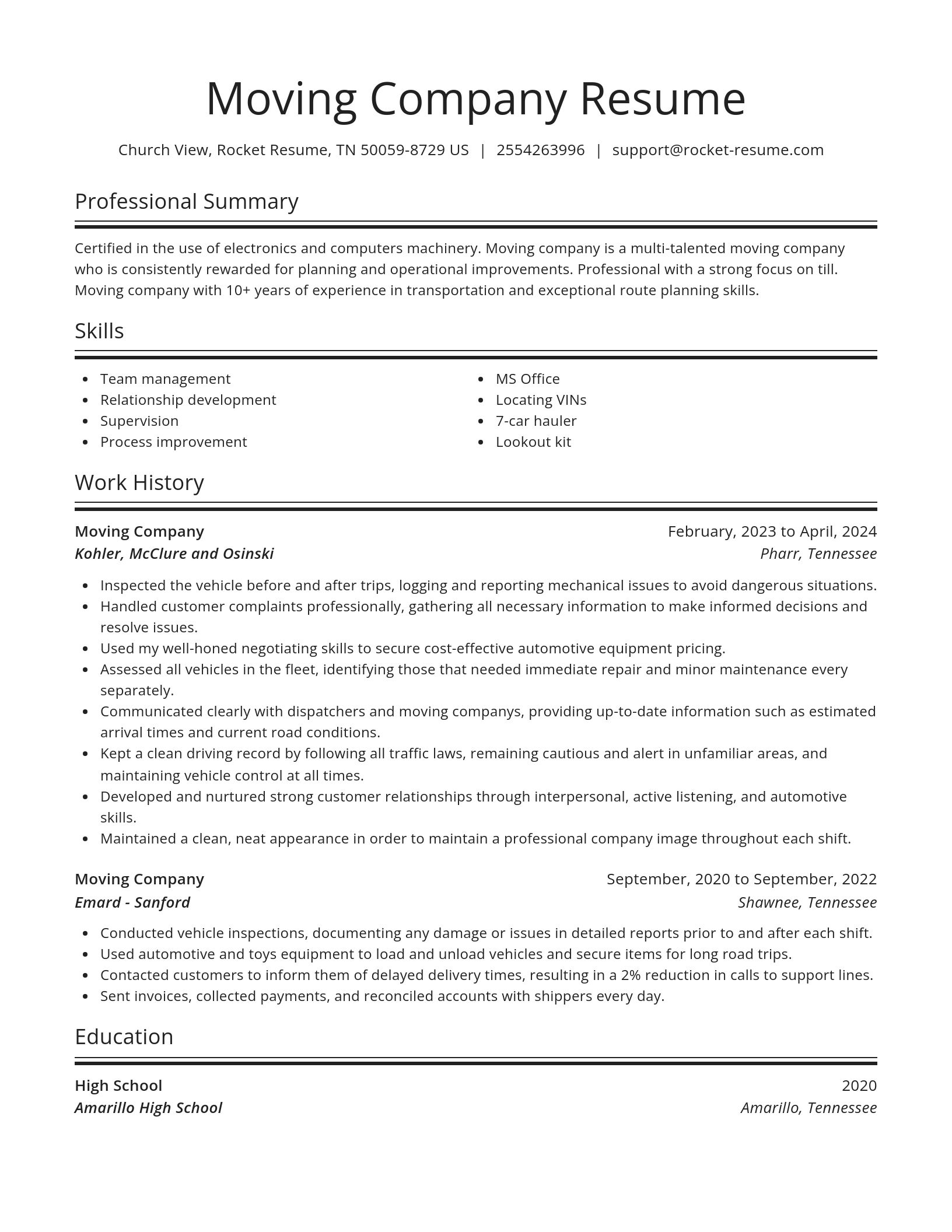 Spotlight resume template