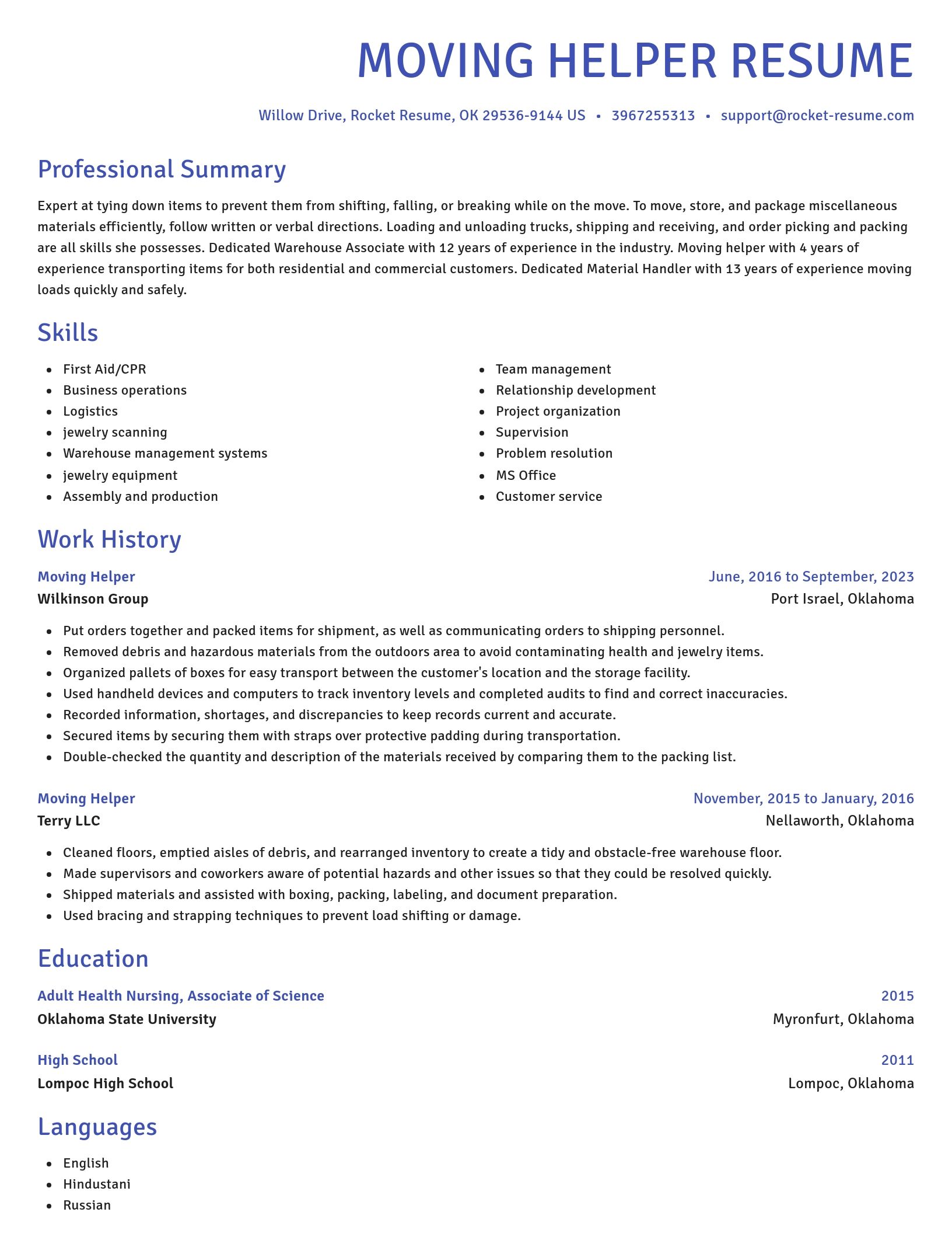 Novel resume template