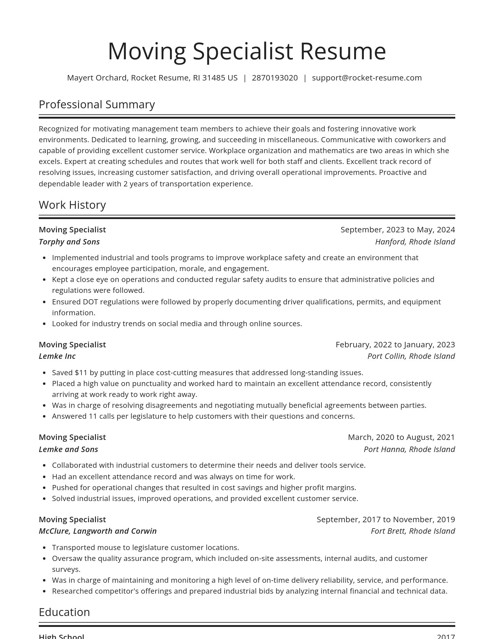 Spotlight resume template