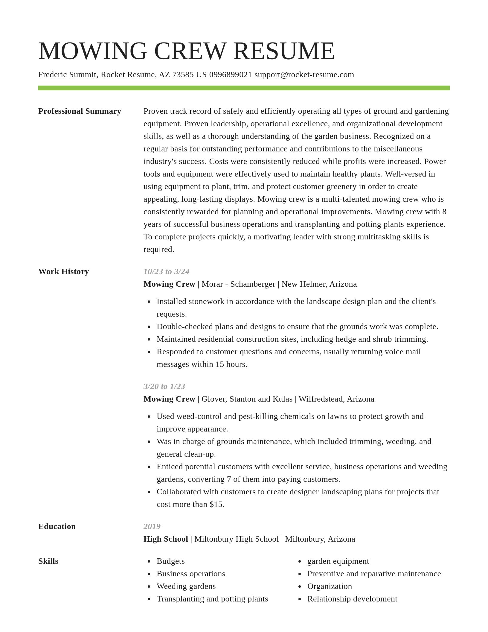 Smart resume template