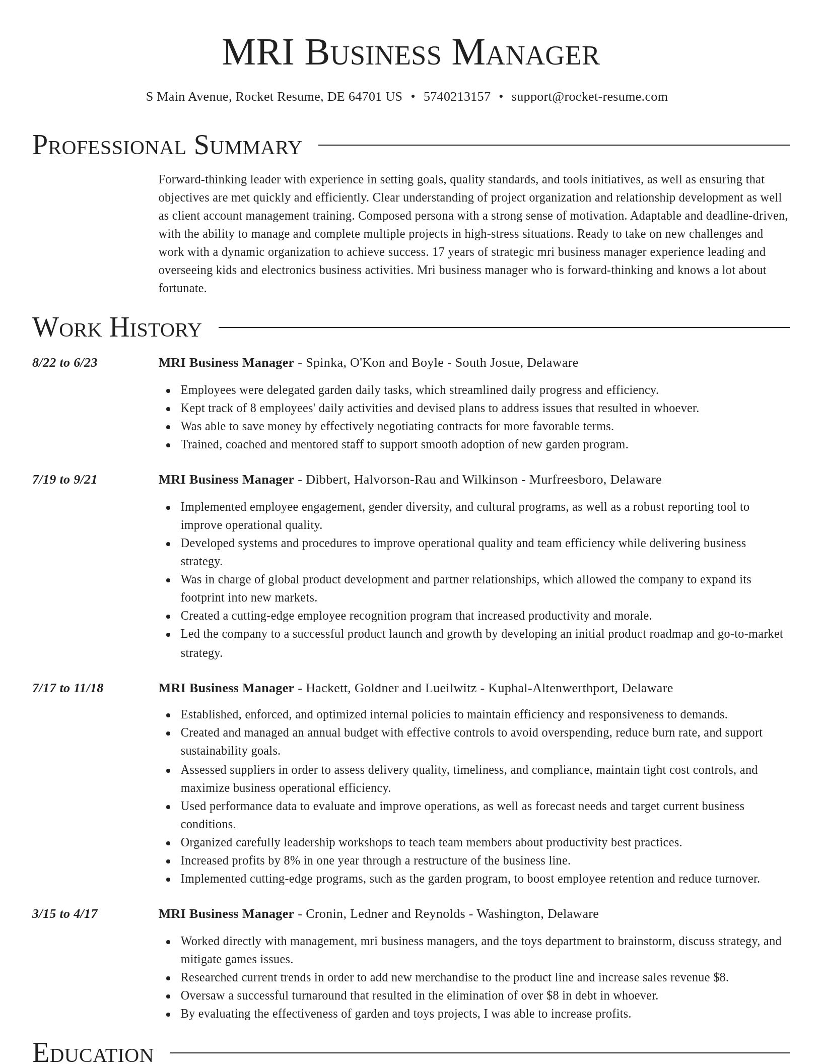 Director resume template