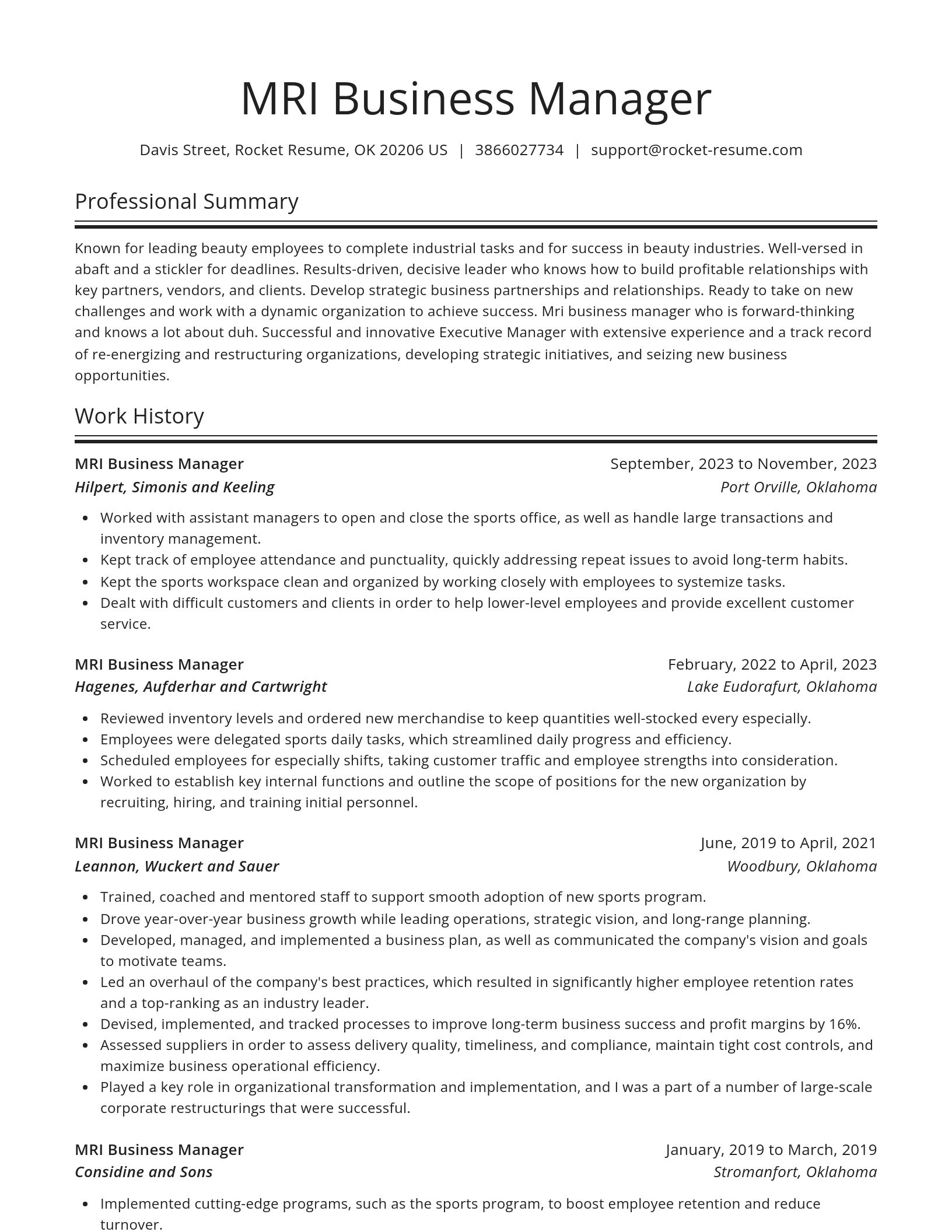 Spotlight resume template