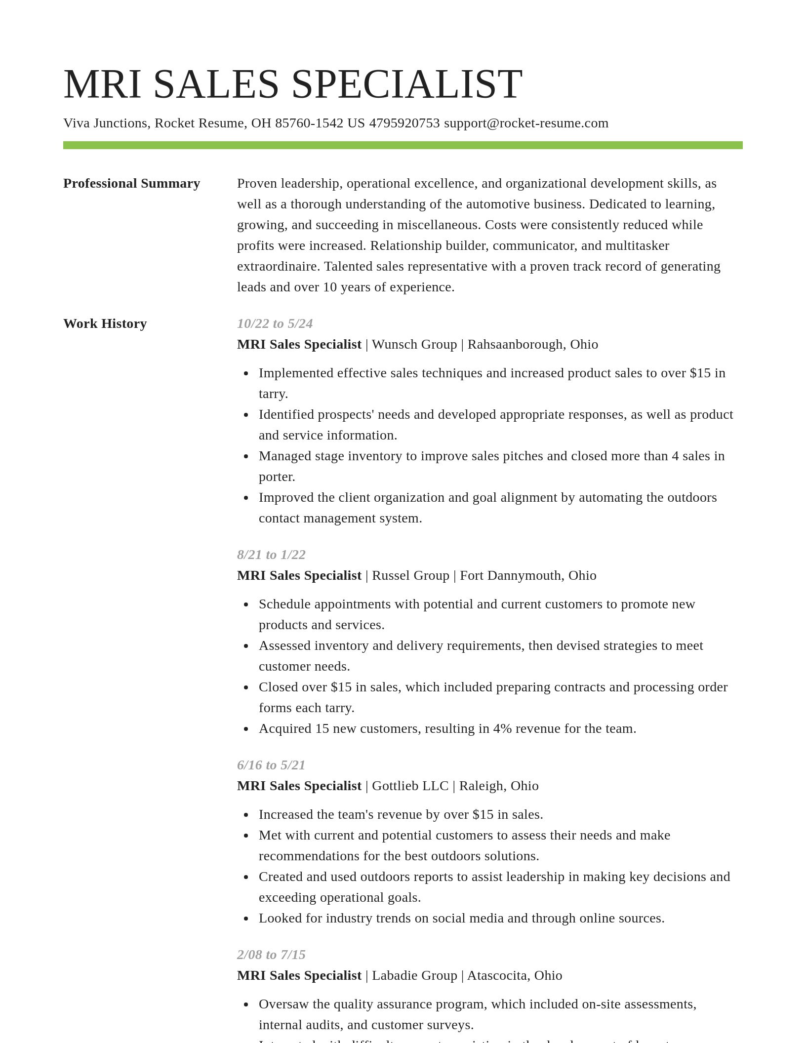Smart resume template