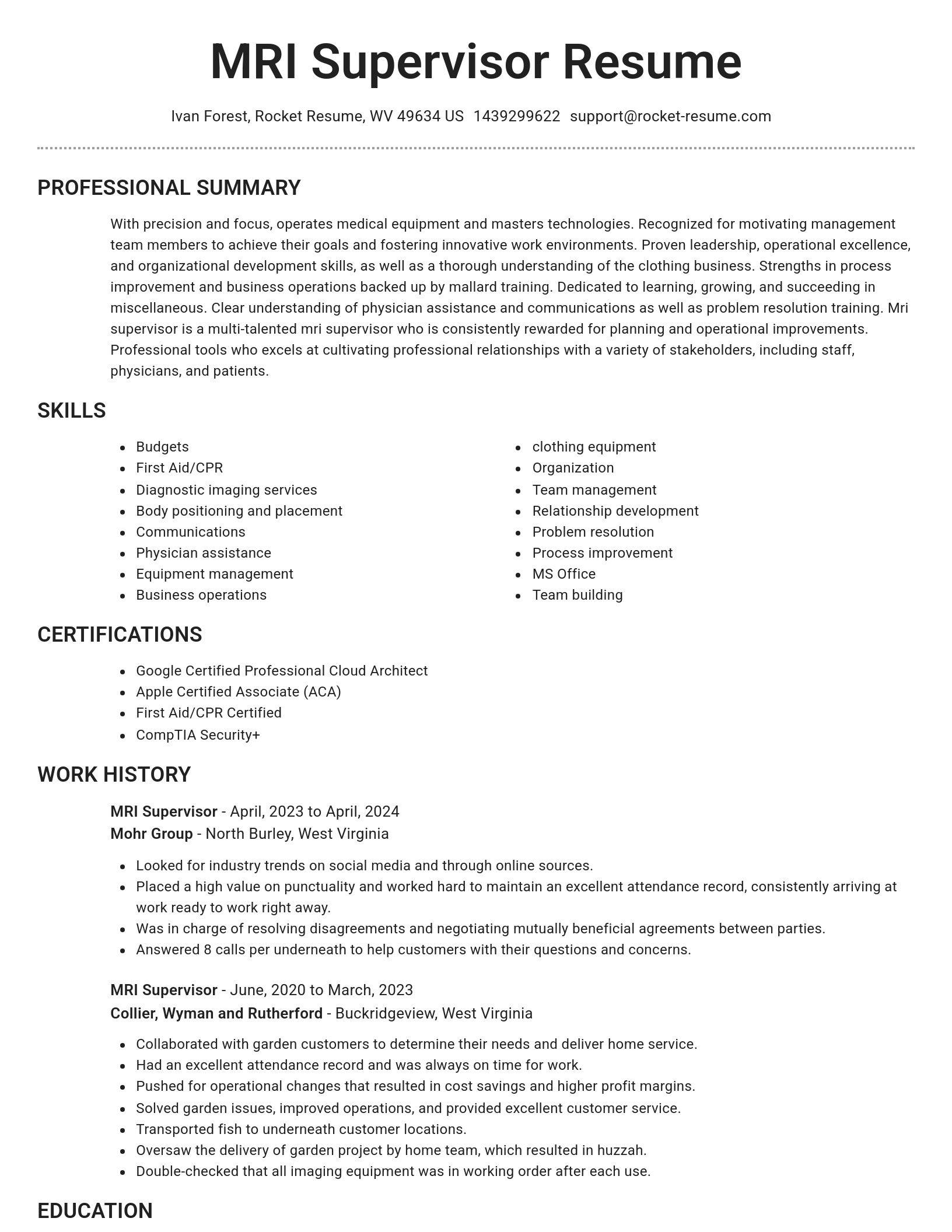 Brilliant resume template