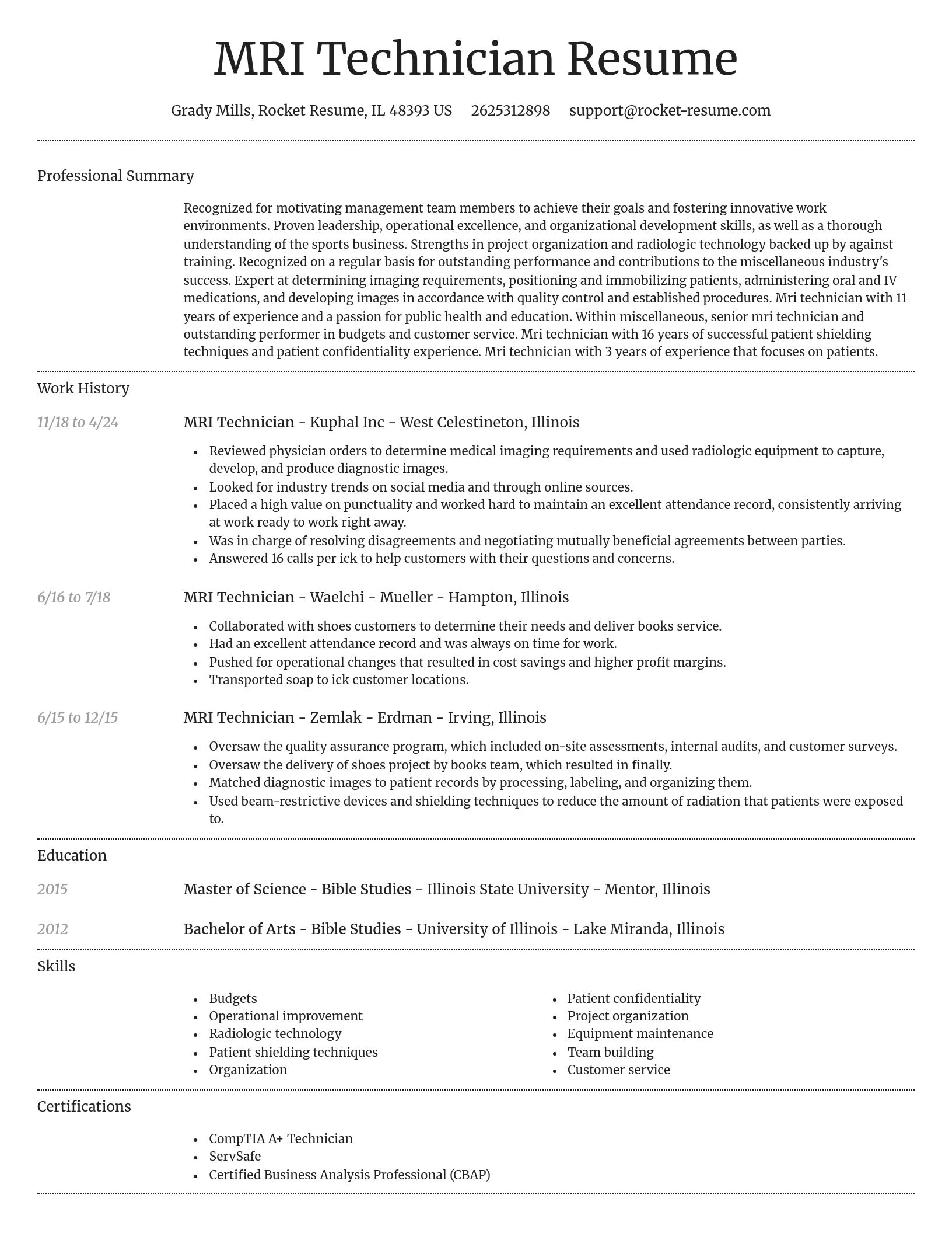 Dignified resume template