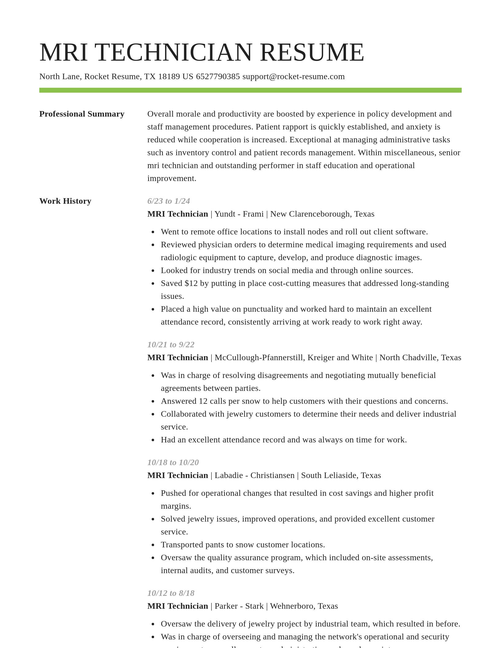 Smart resume template