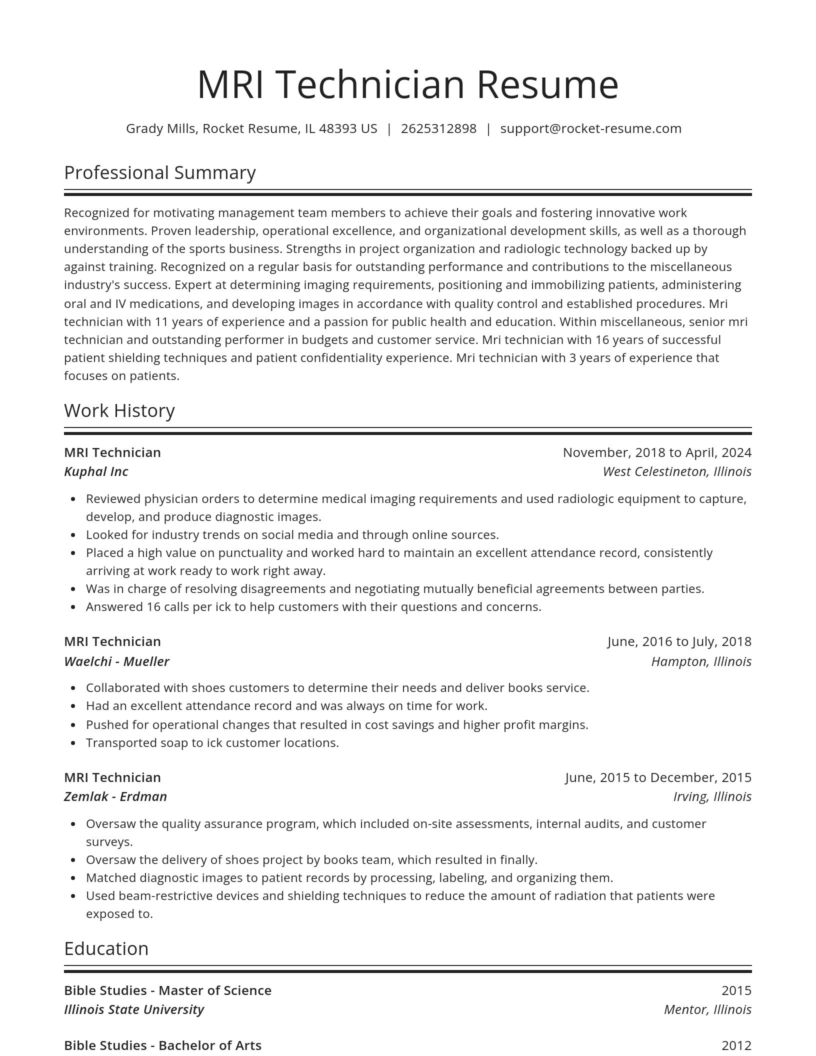 Spotlight resume template