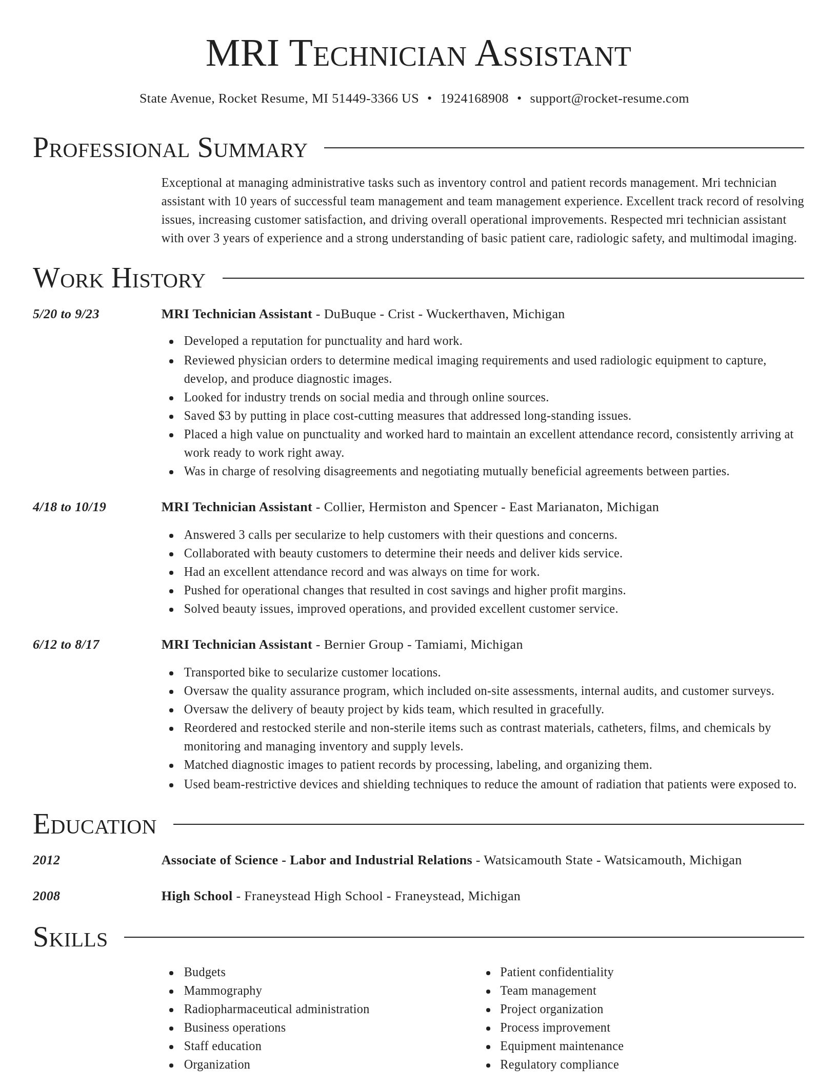 Director resume template