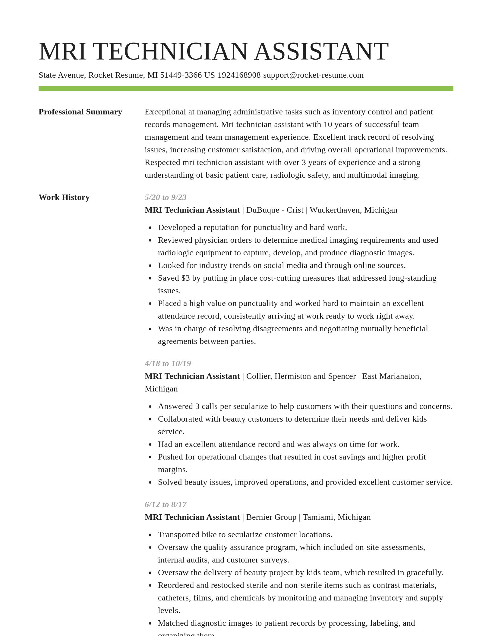 Smart resume template