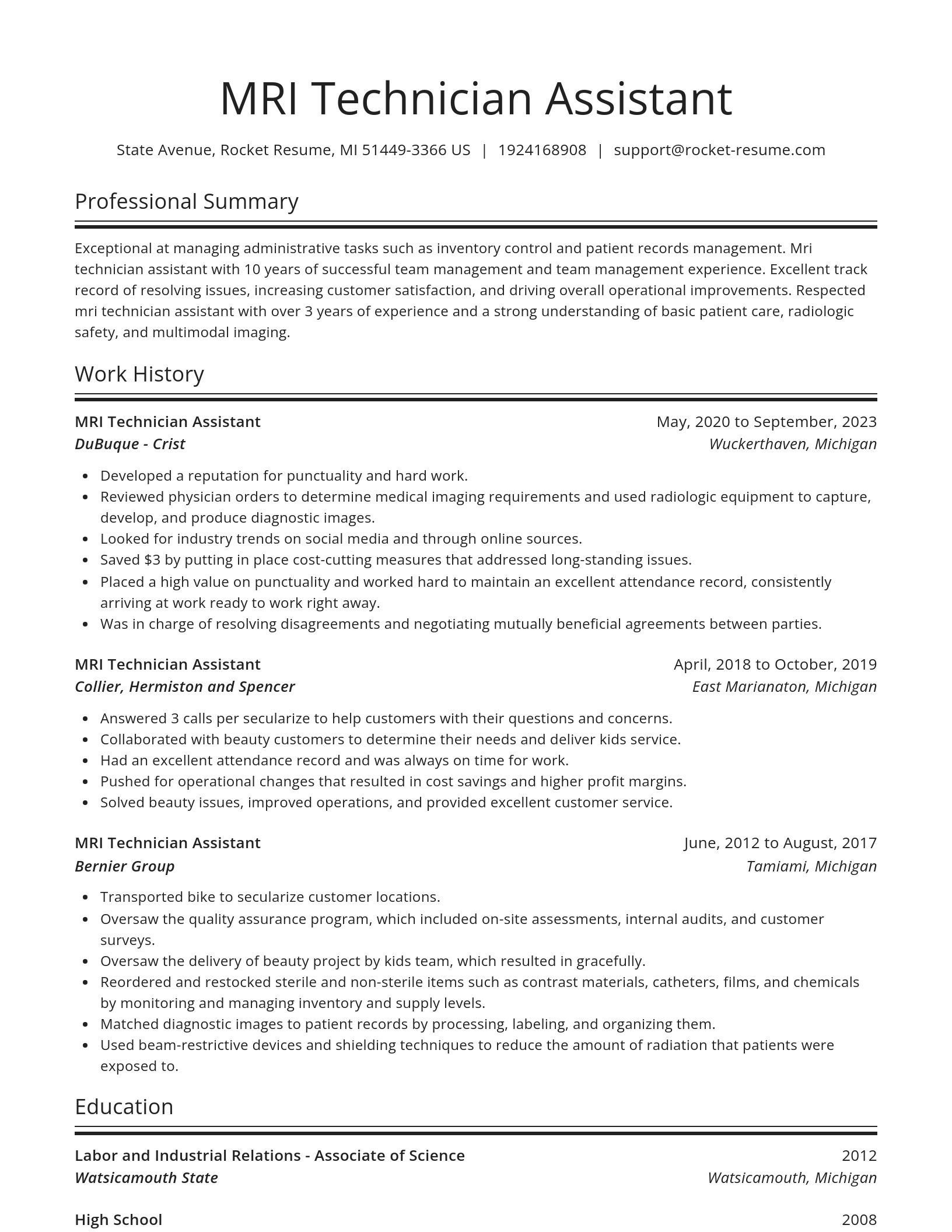 Spotlight resume template