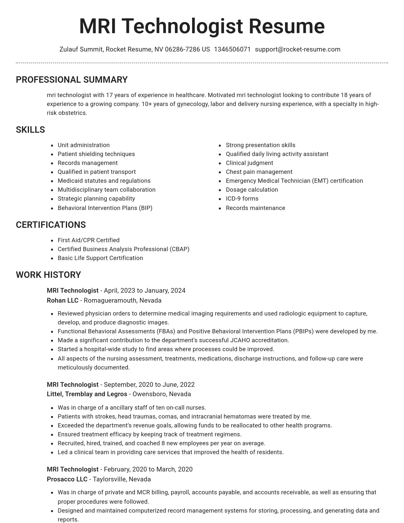 Brilliant resume template