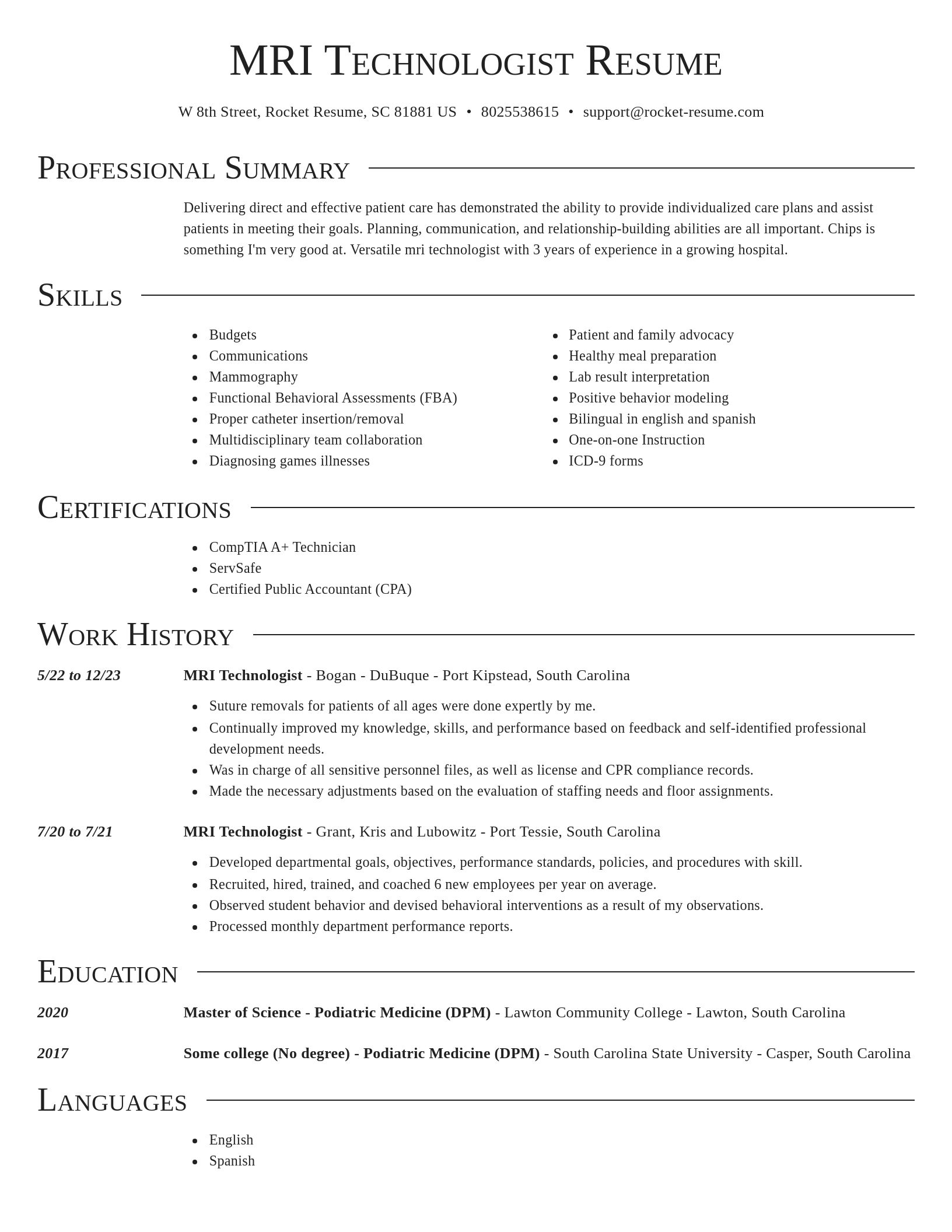 Director resume template