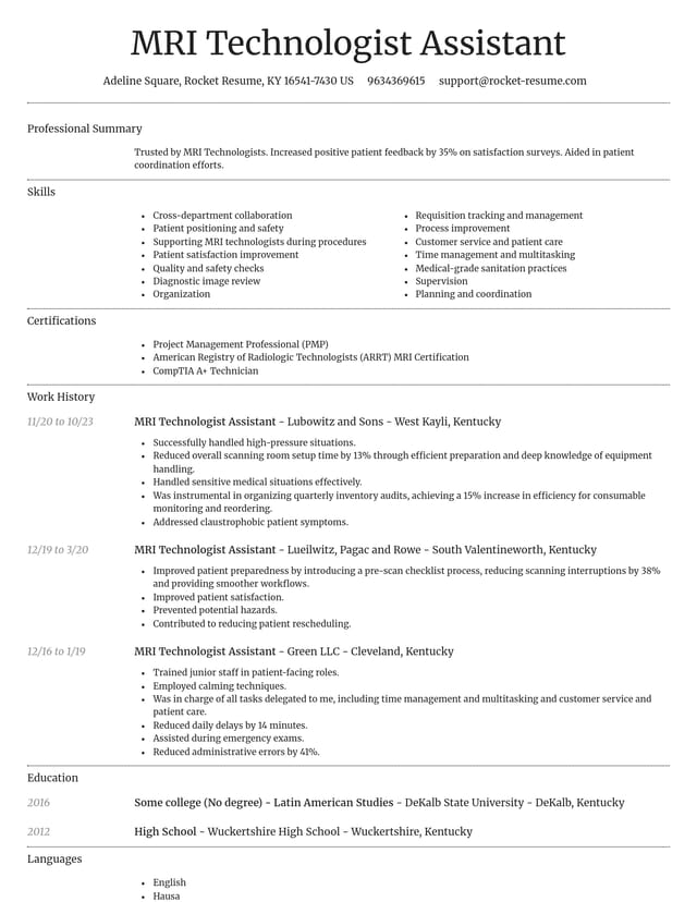 Dignified resume template