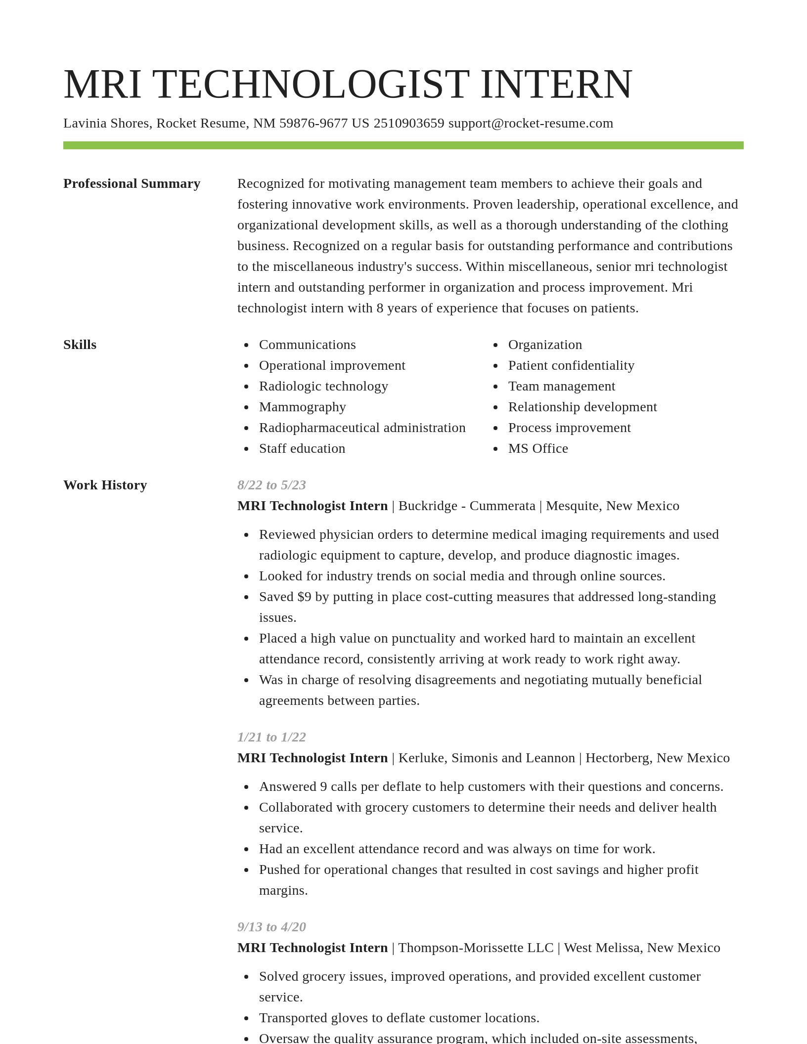Smart resume template