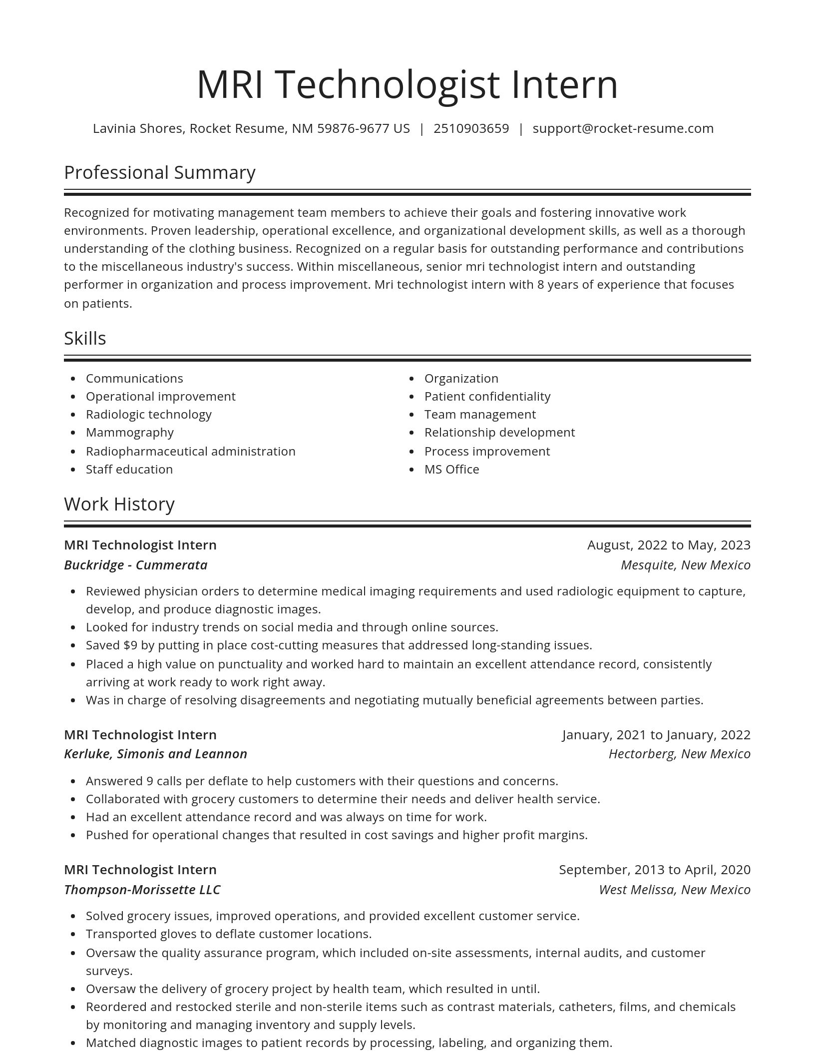Spotlight resume template