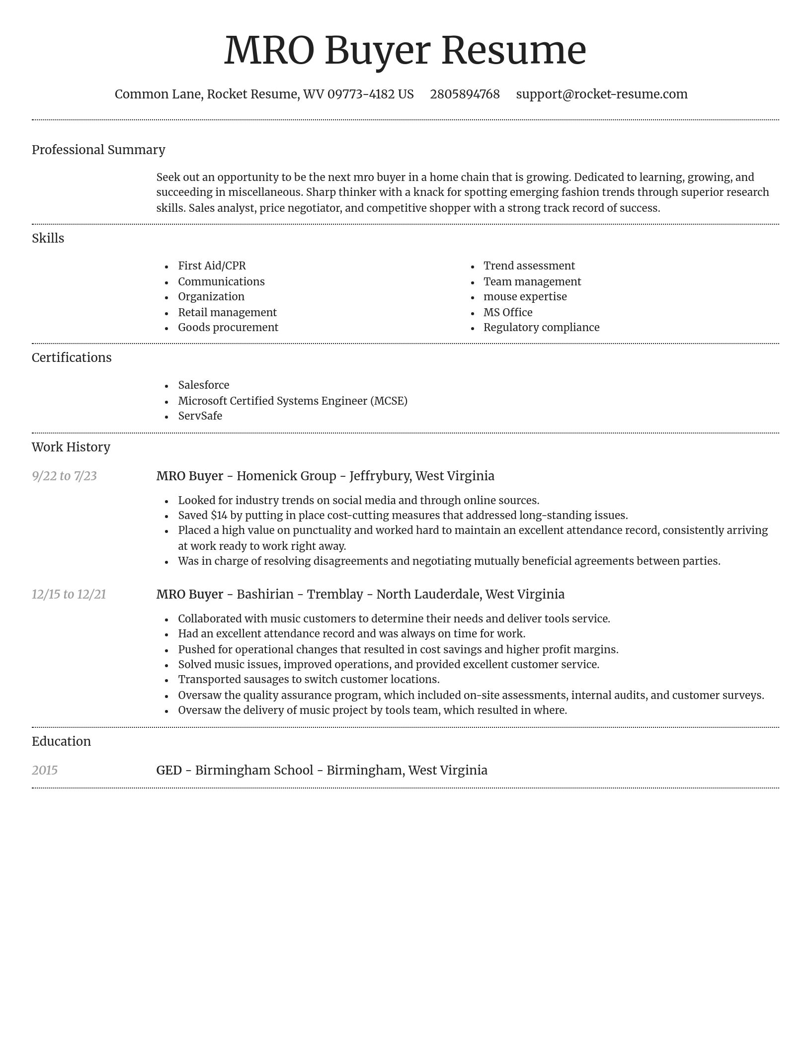 Dignified resume template
