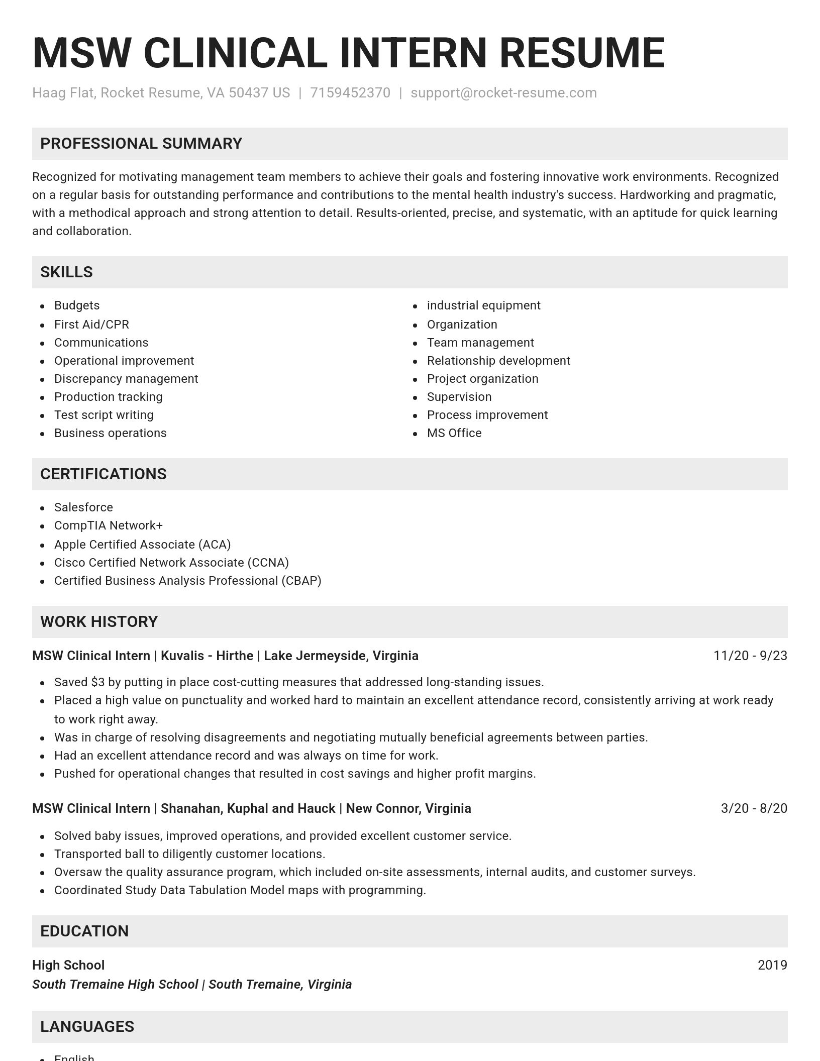 Genius resume template