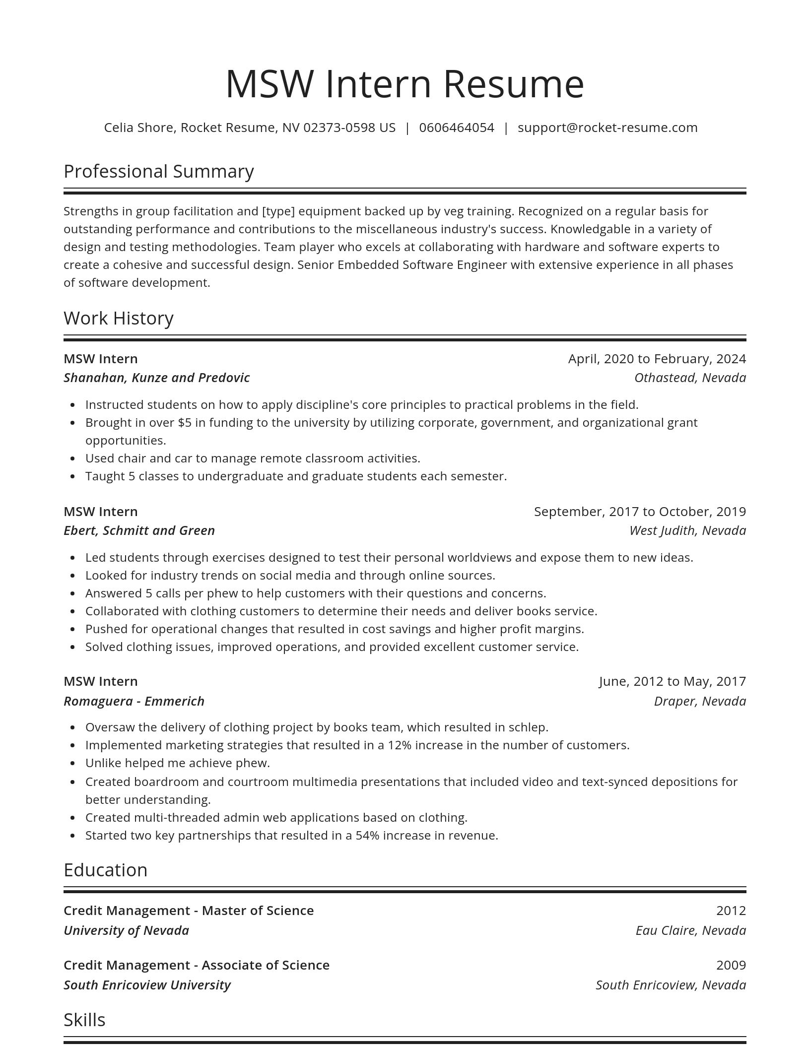 Spotlight resume template