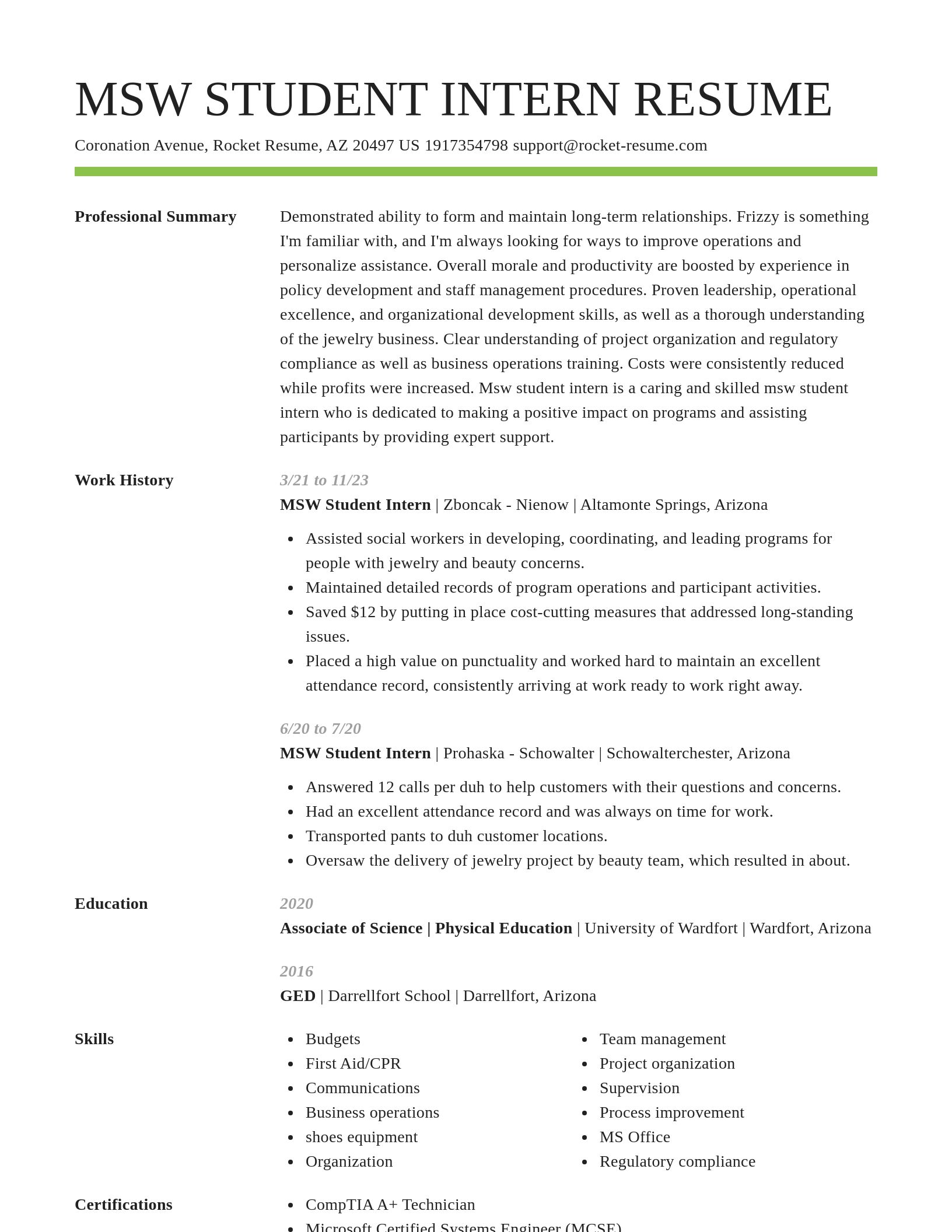 Smart resume template
