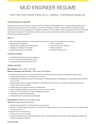 Mud Engineer resume template