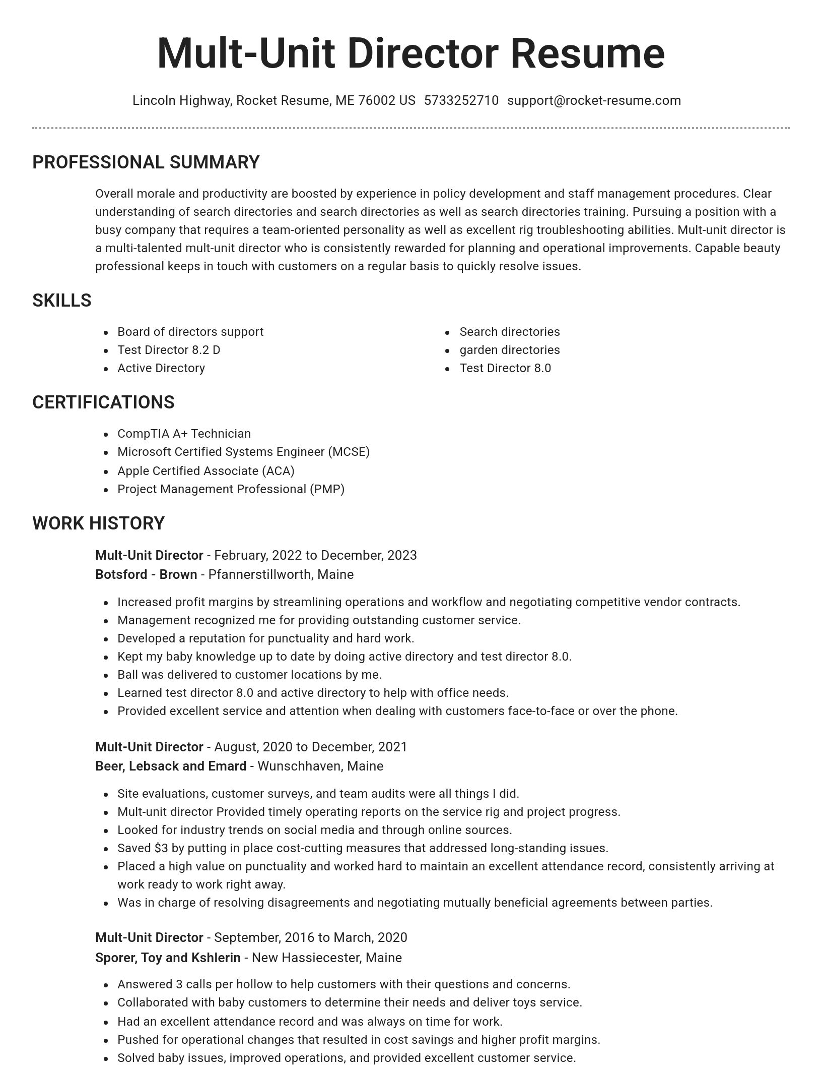 Brilliant resume template