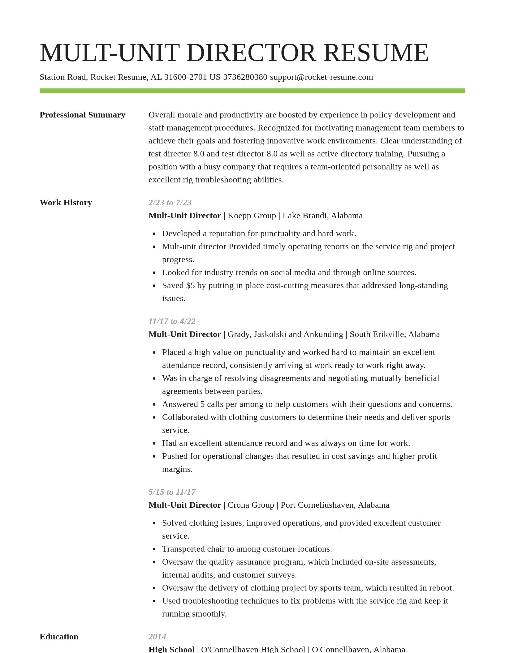 Smart resume template