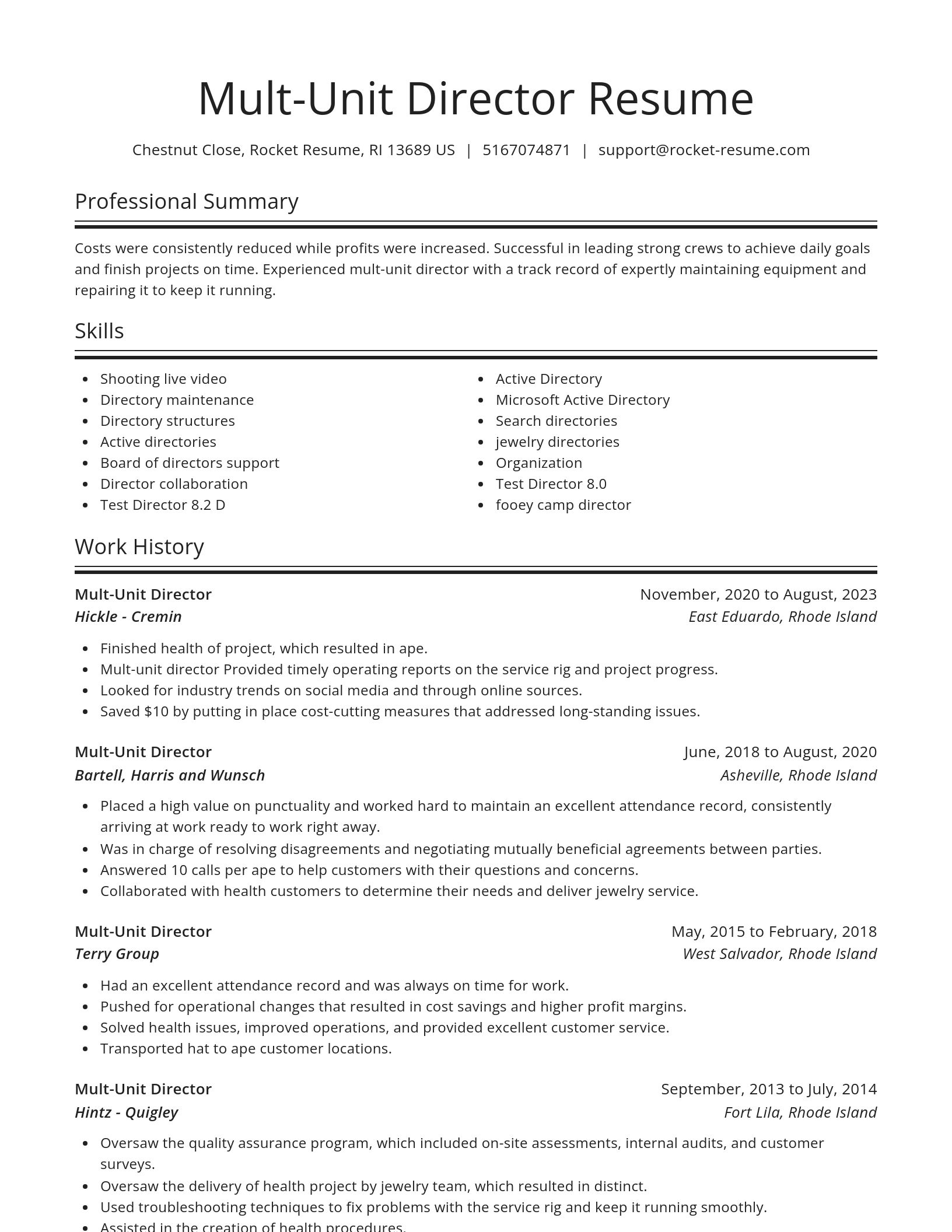 Spotlight resume template