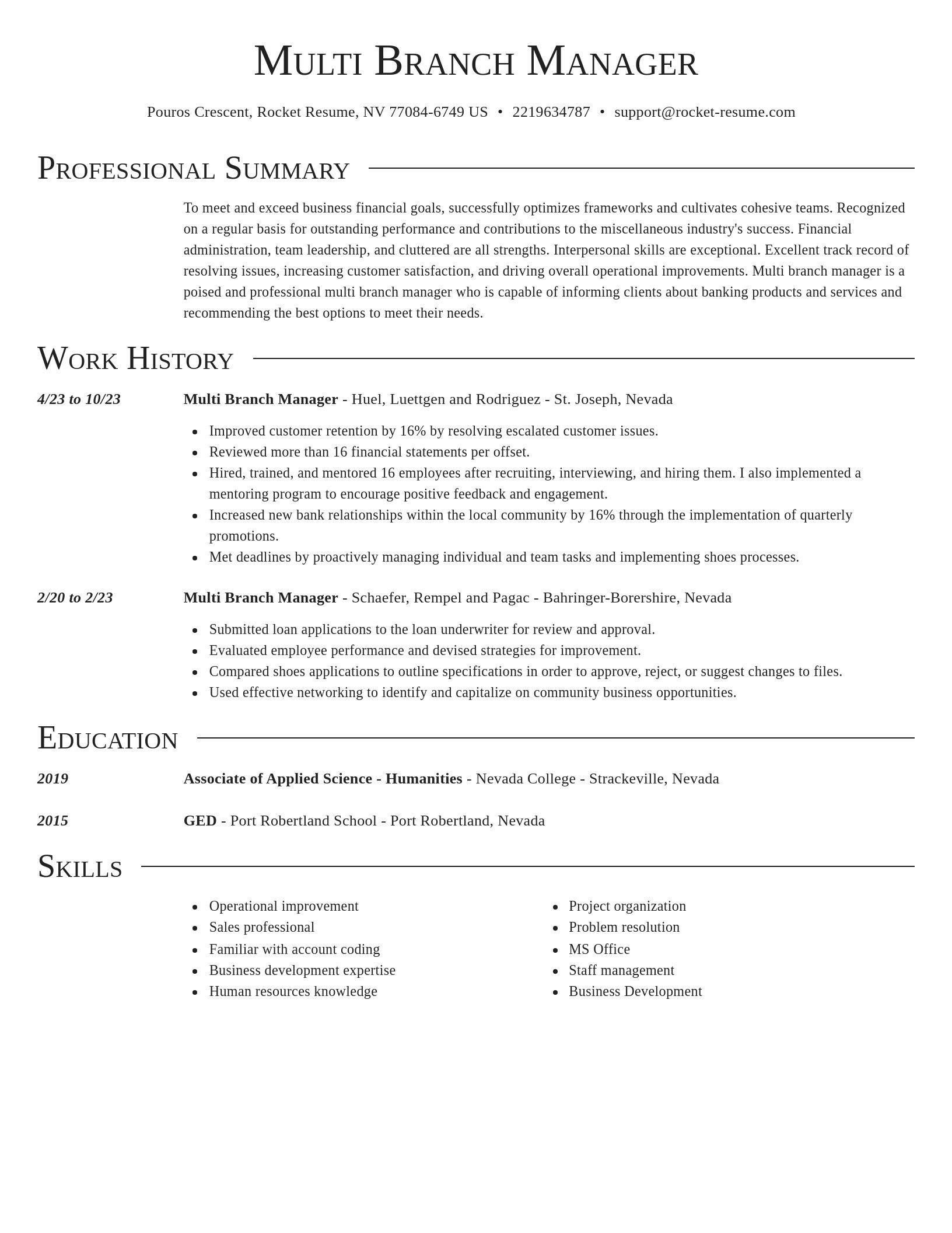 Director resume template