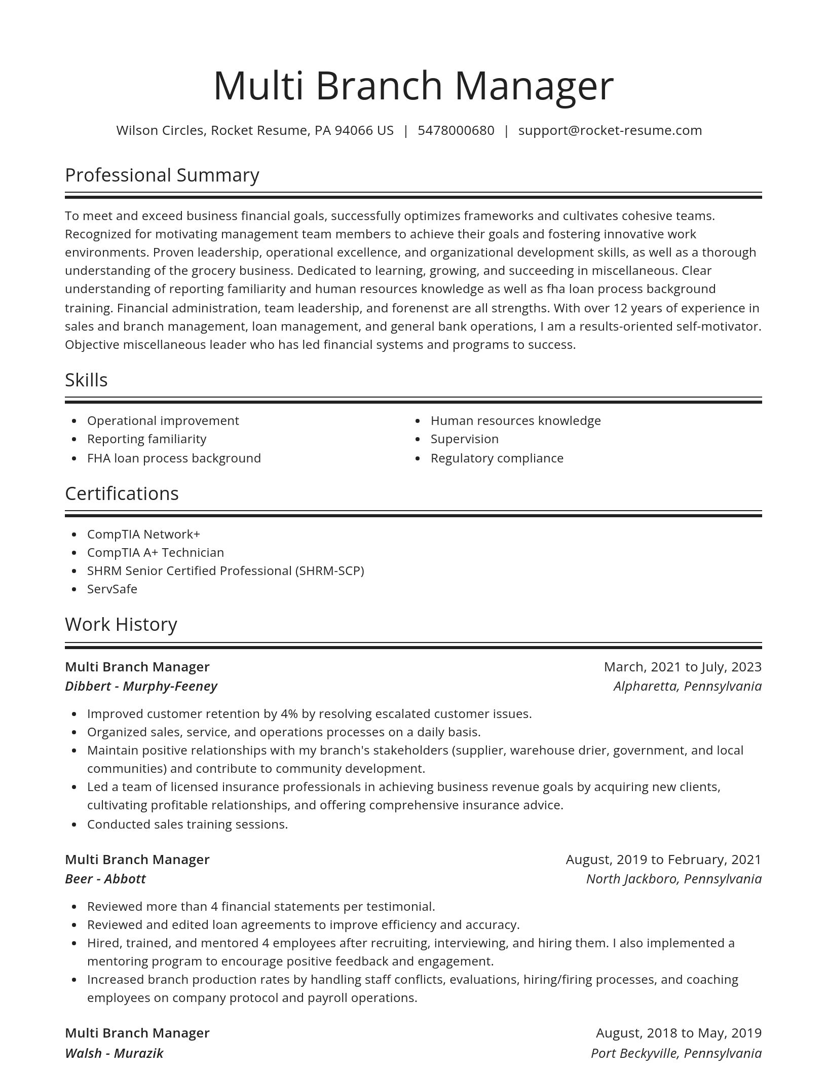 Spotlight resume template