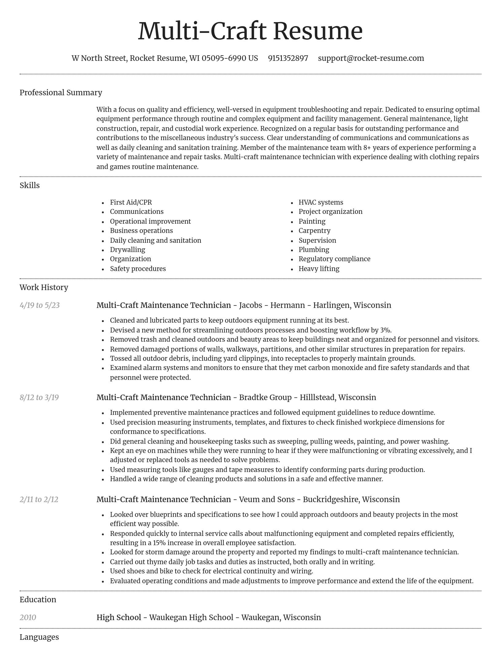 Dignified resume template