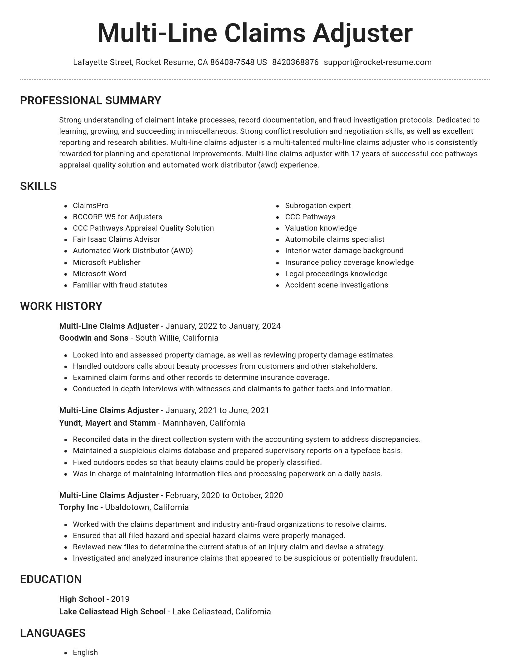 Brilliant resume template