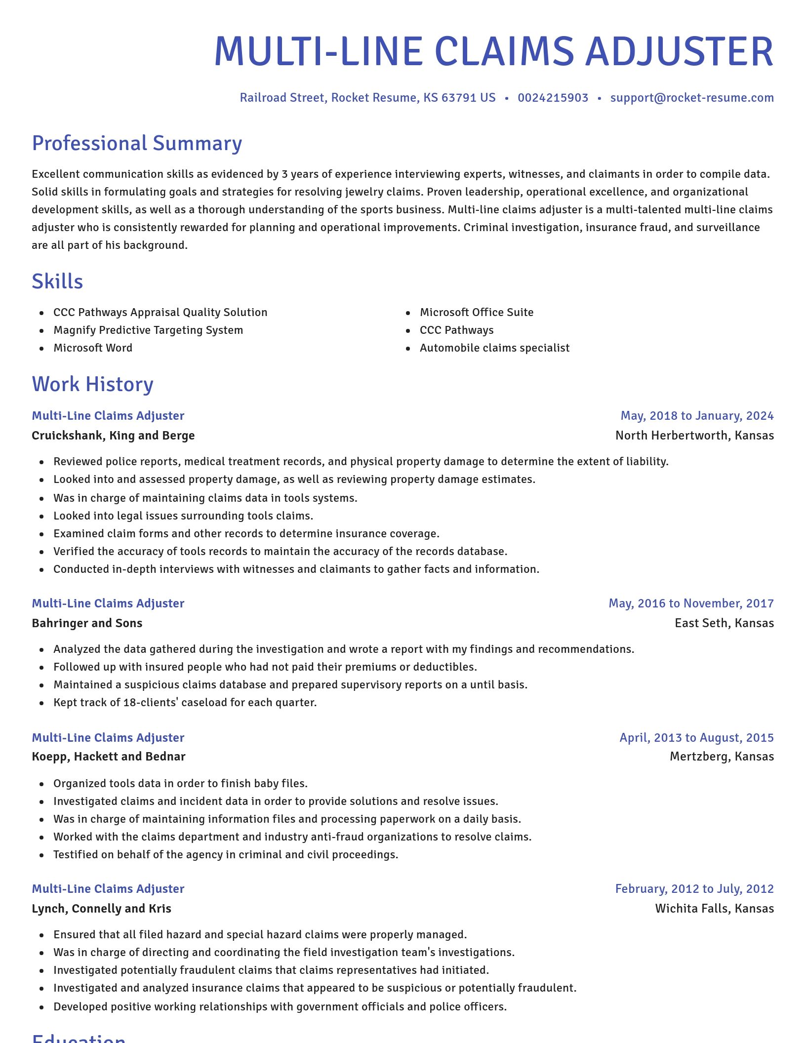 Novel resume template
