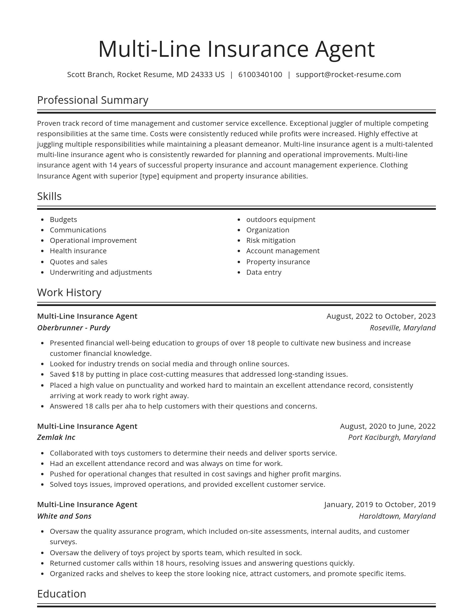 Spotlight resume template