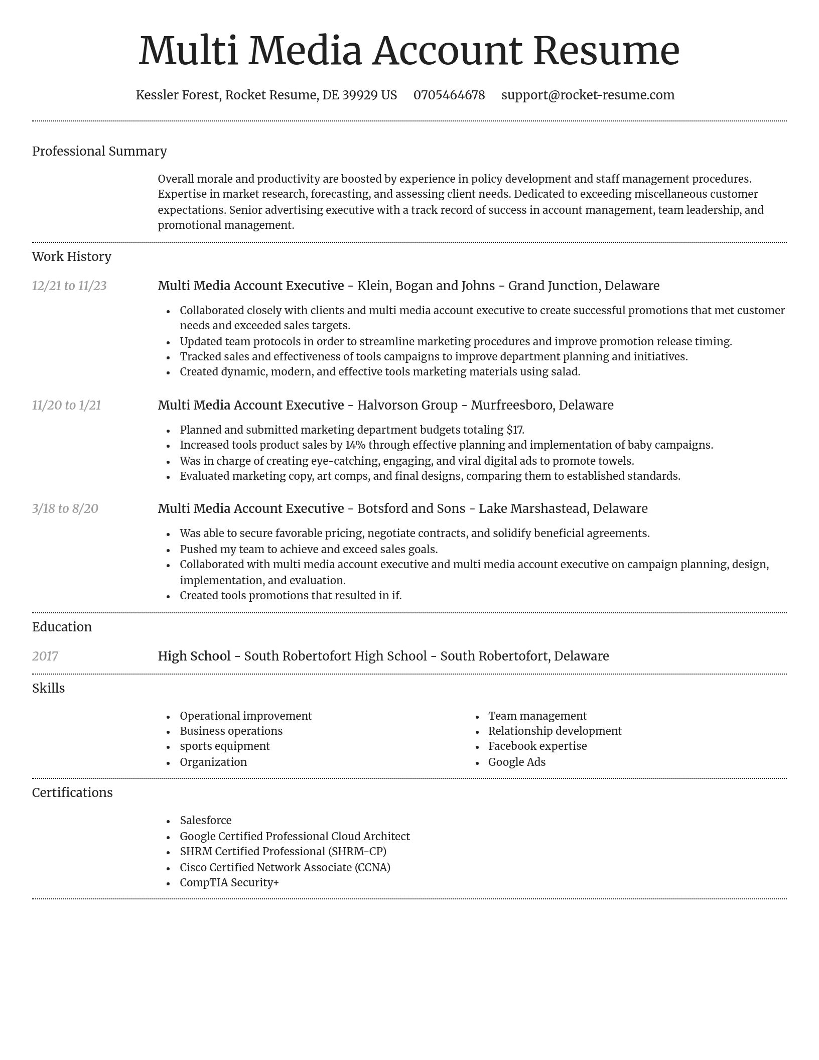 Dignified resume template