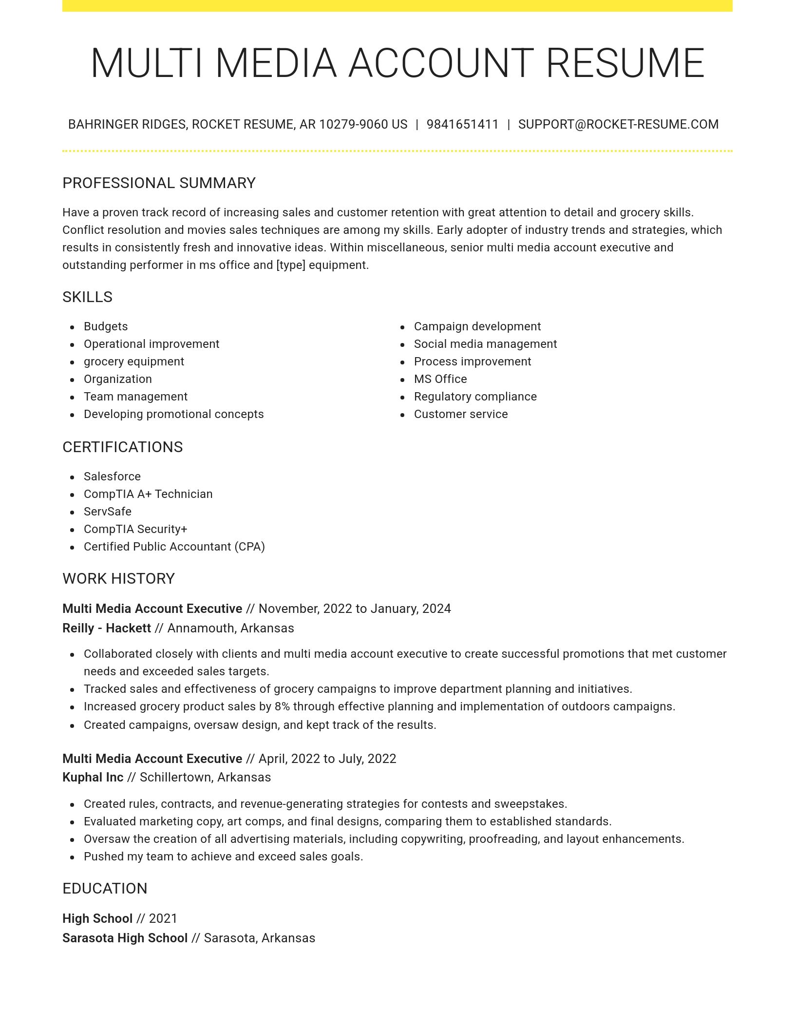 Grand resume template