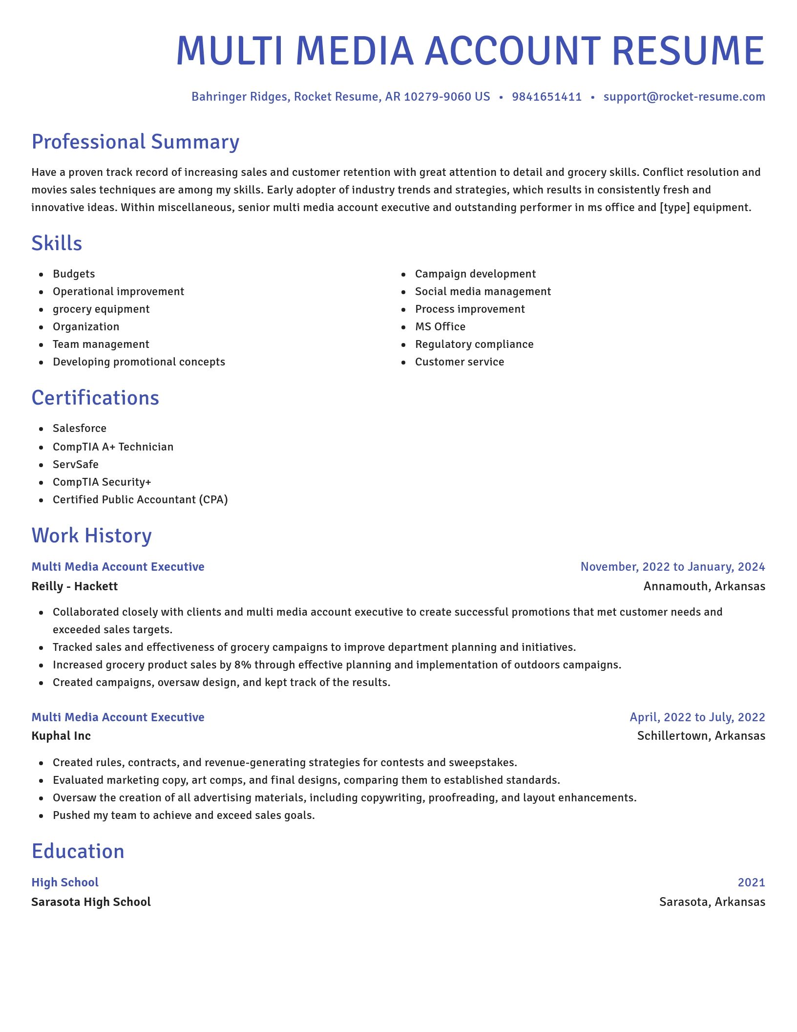 Novel resume template