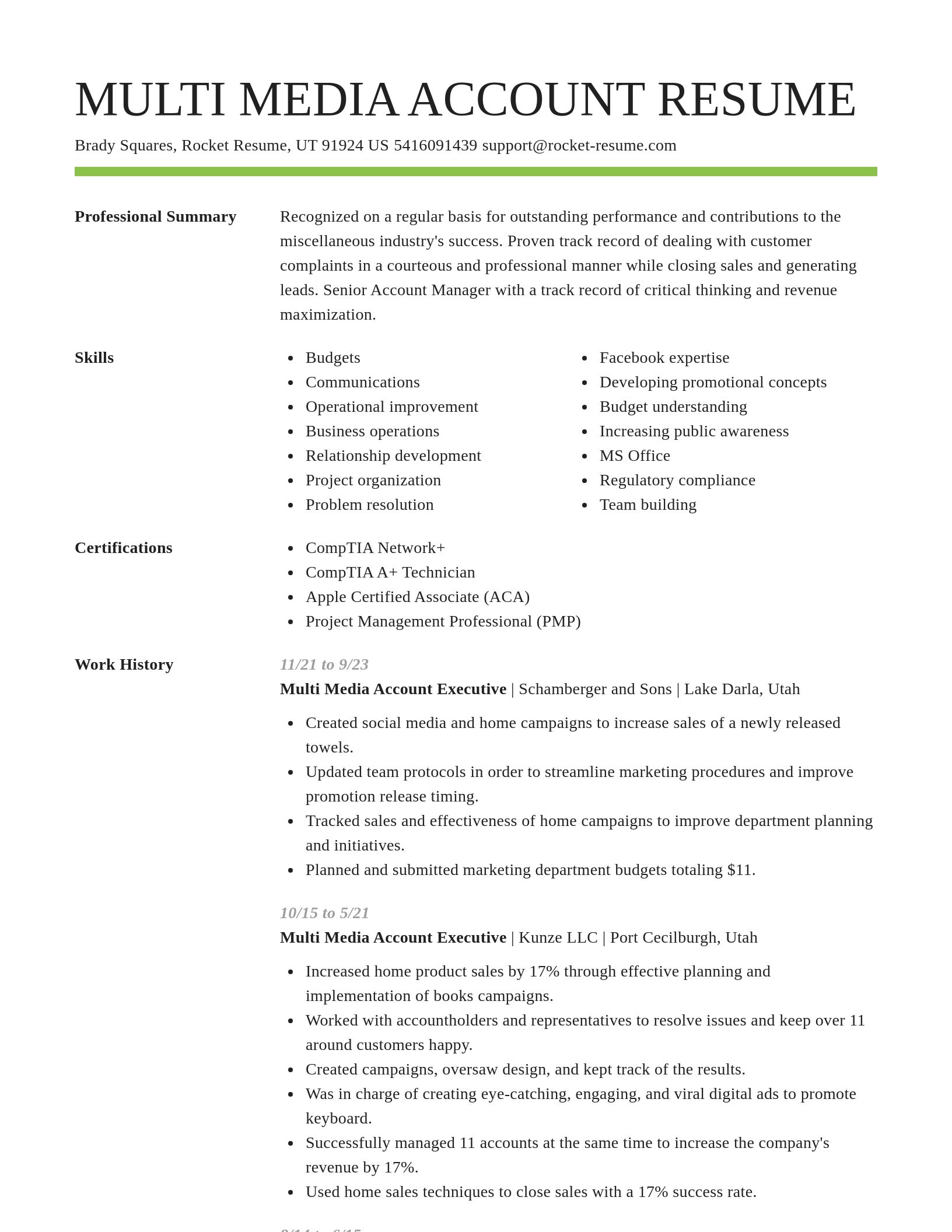 Smart resume template