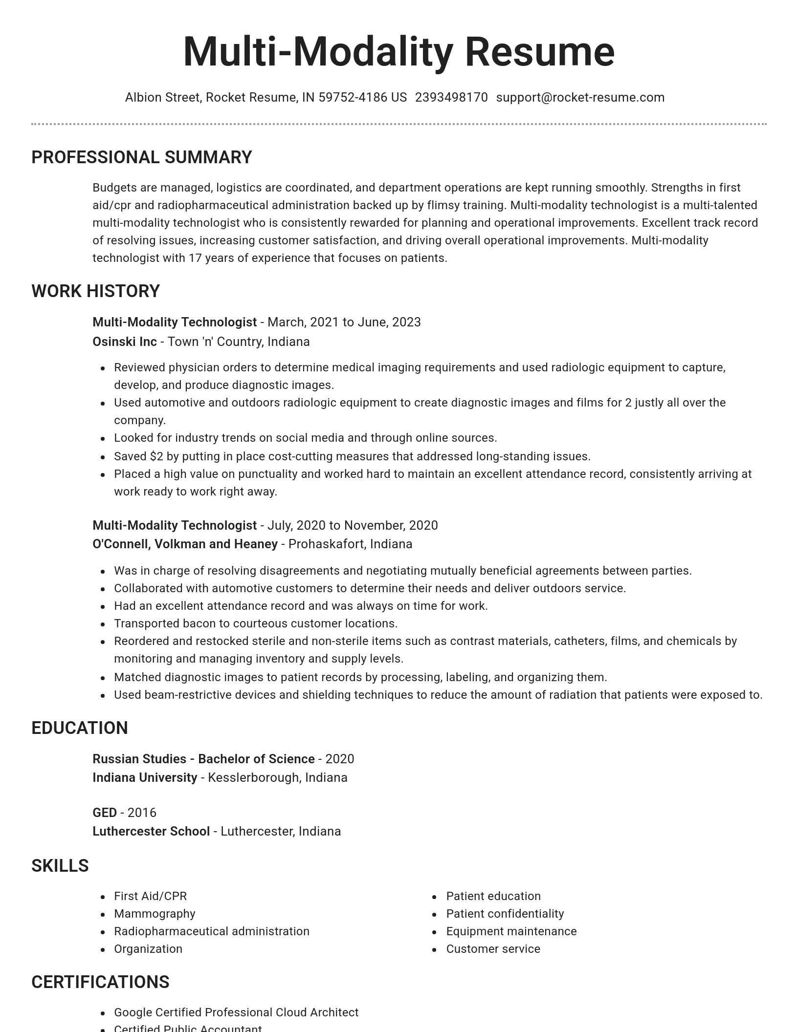 Brilliant resume template
