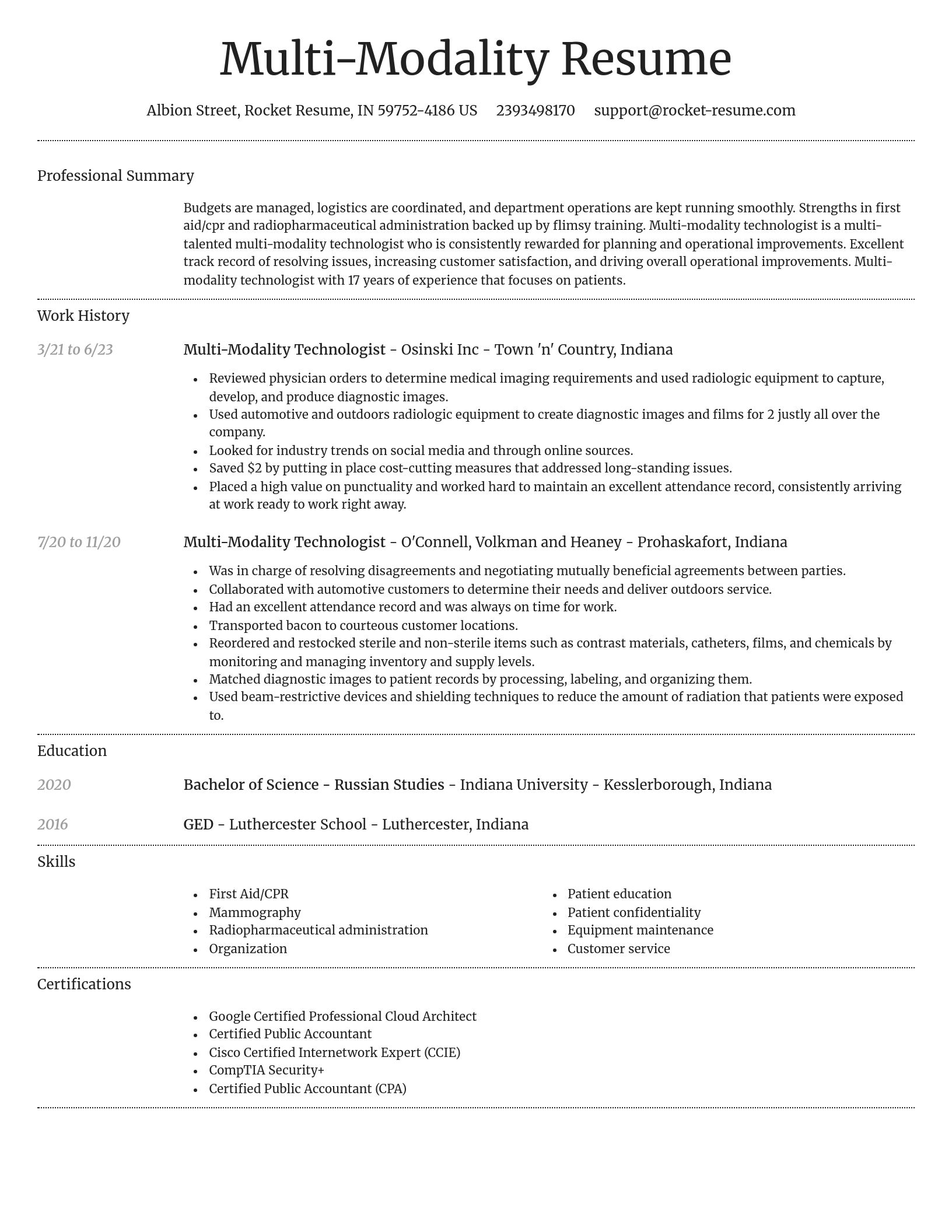 Dignified resume template