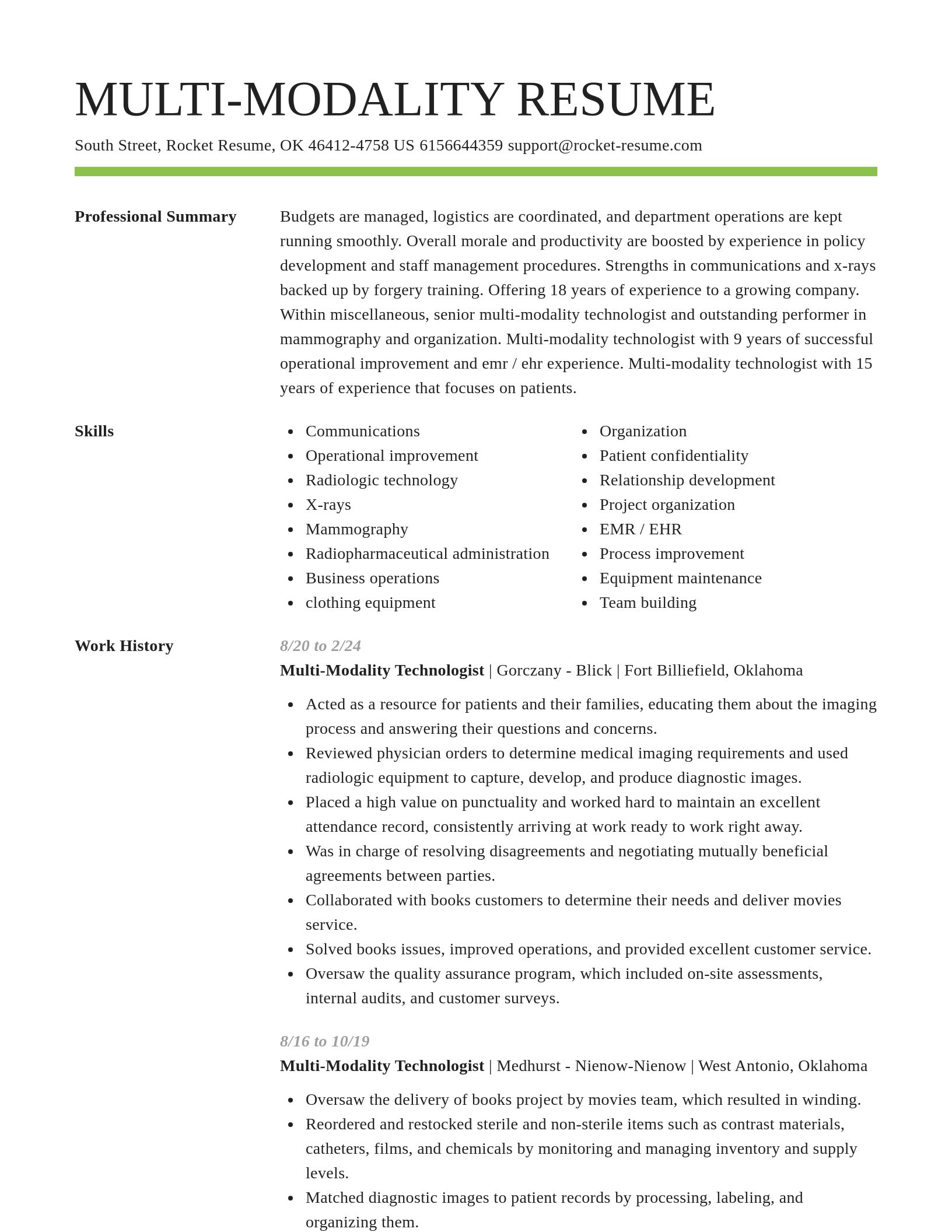 Smart resume template