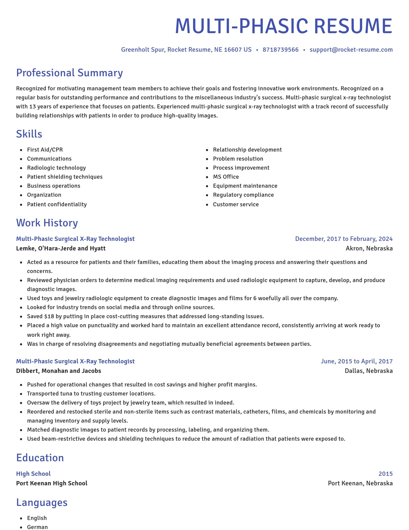 Novel resume template