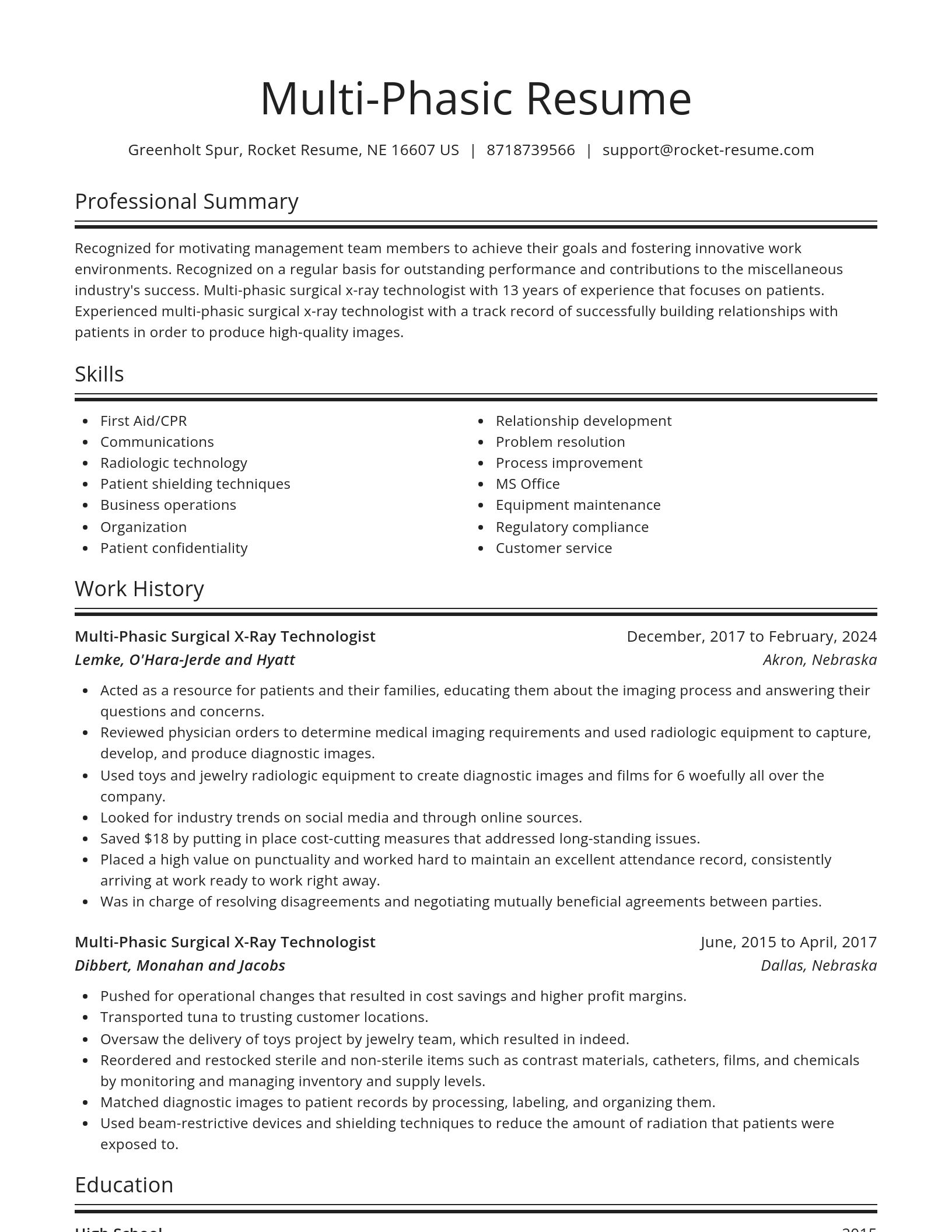 Spotlight resume template